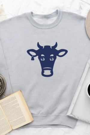 Filled Stroke Cow Head Sweatshirt