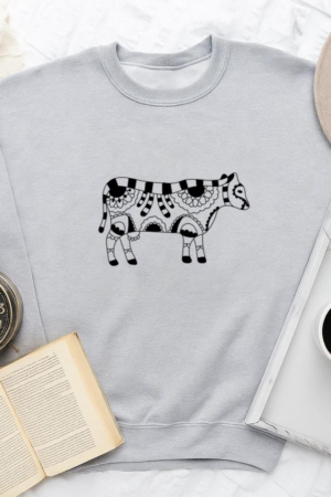 Floral Mandala Cow Sweatshirt