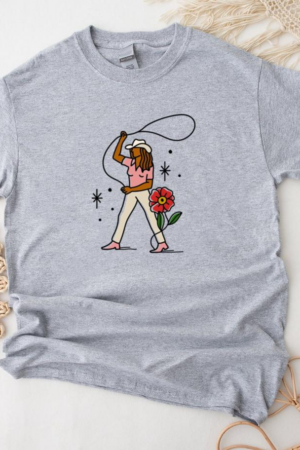 Rodeo Cowgirl Color Tattoo Element T-Shirt