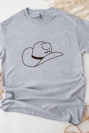 Side Filled Stroke Cowboy Hat T-Shirt