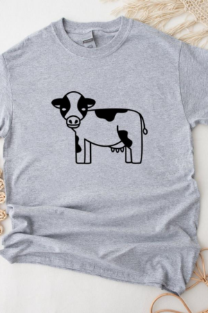 Sideways Filled Stroke Milk Cow T-Shirt