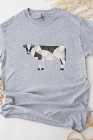 Simple Polygonal Color Cow T-Shirt