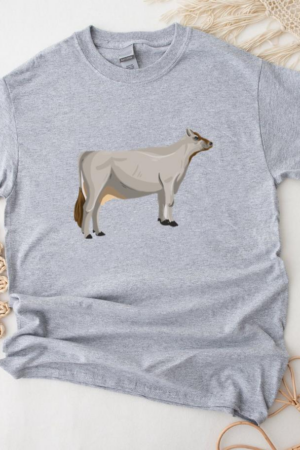 Standing Cow Animal Illustration T-Shirt