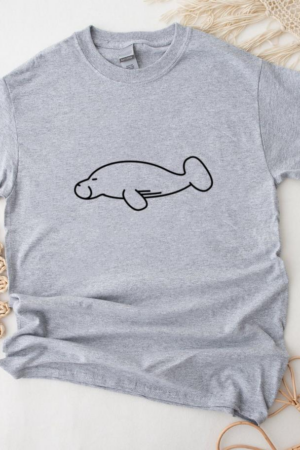 Stroke Transparent Sideways Manatee T-Shirt