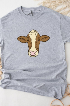 Wild West Cow Head Color Stroke T-Shirt