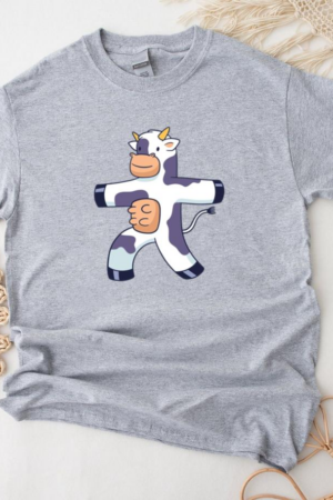 Yoga Cow Doing Lunges Color Stroke T-Shirt
