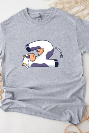 Yoga Cow Upside Down Color Stroke T-Shirt