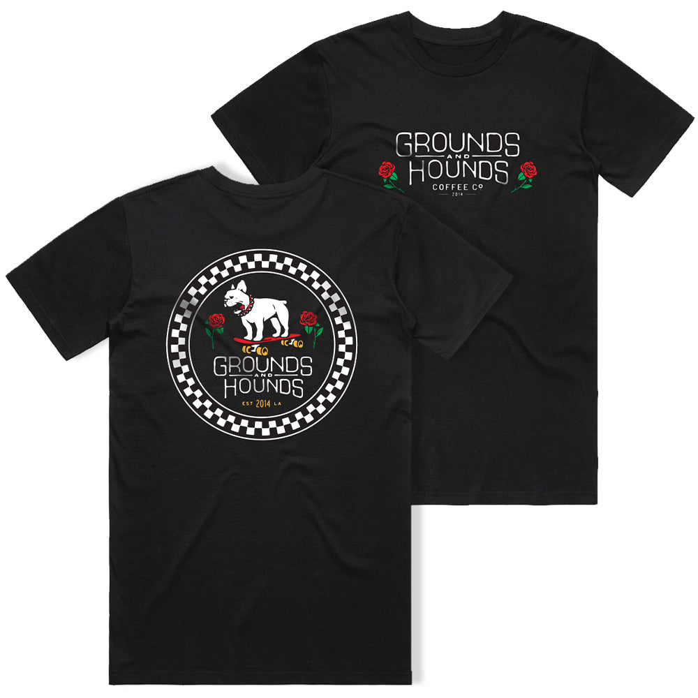 Skater Pup Graphic Tee in Charcoal Gray | Unisex Style