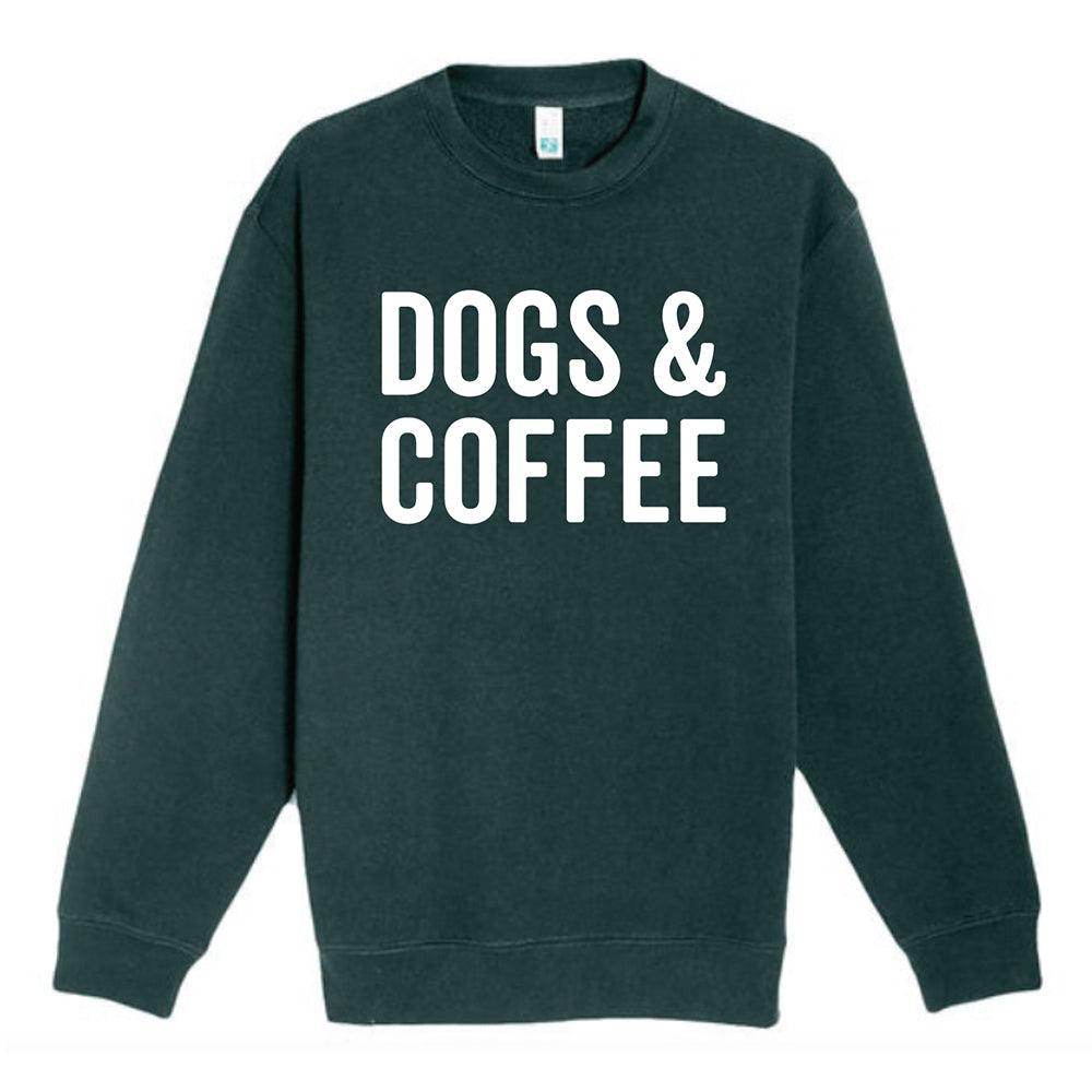 Coffee and Dogs Graphic Crewneck Sweatshirt Unisex