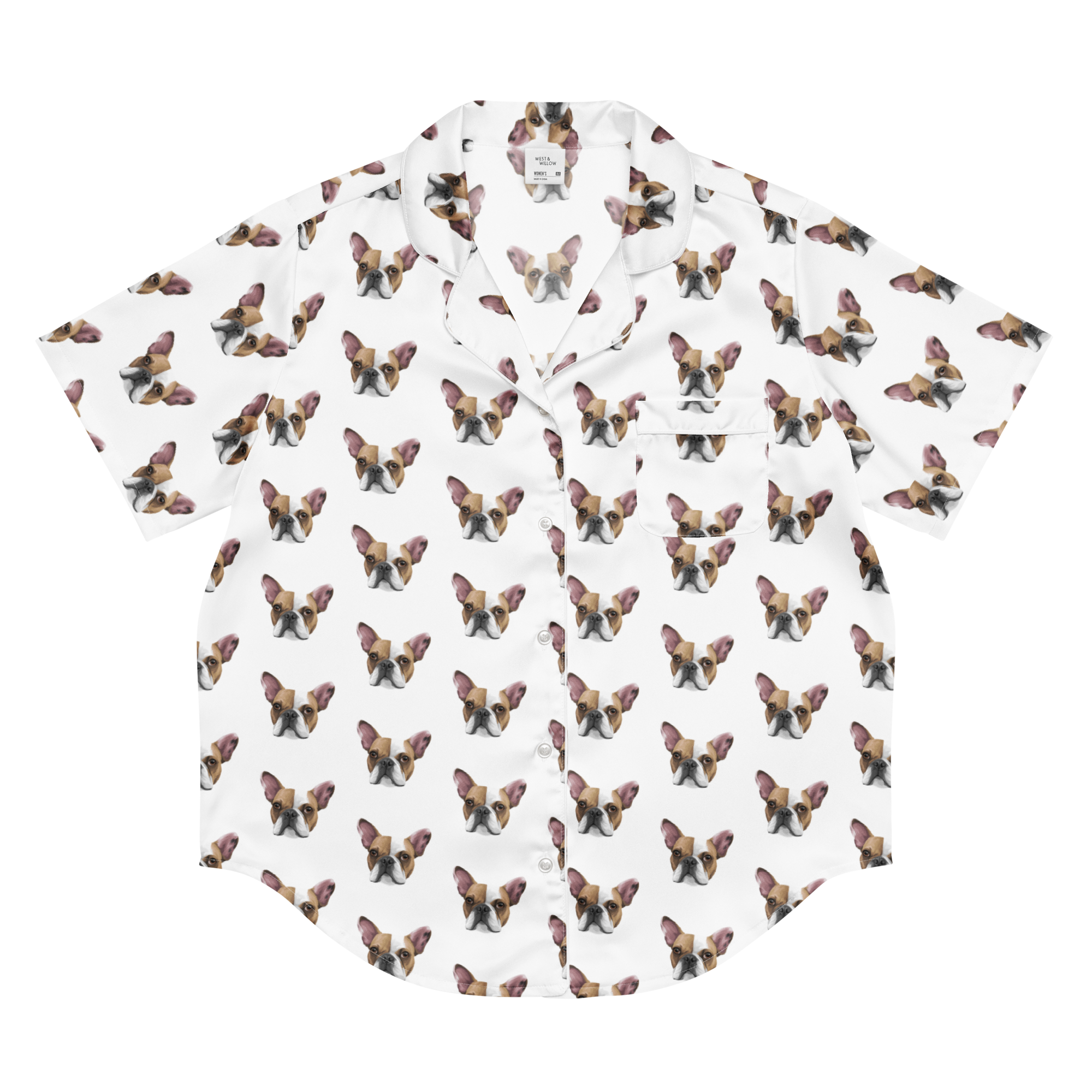 Pet Face Custom Pajama Shirt in Light Blue