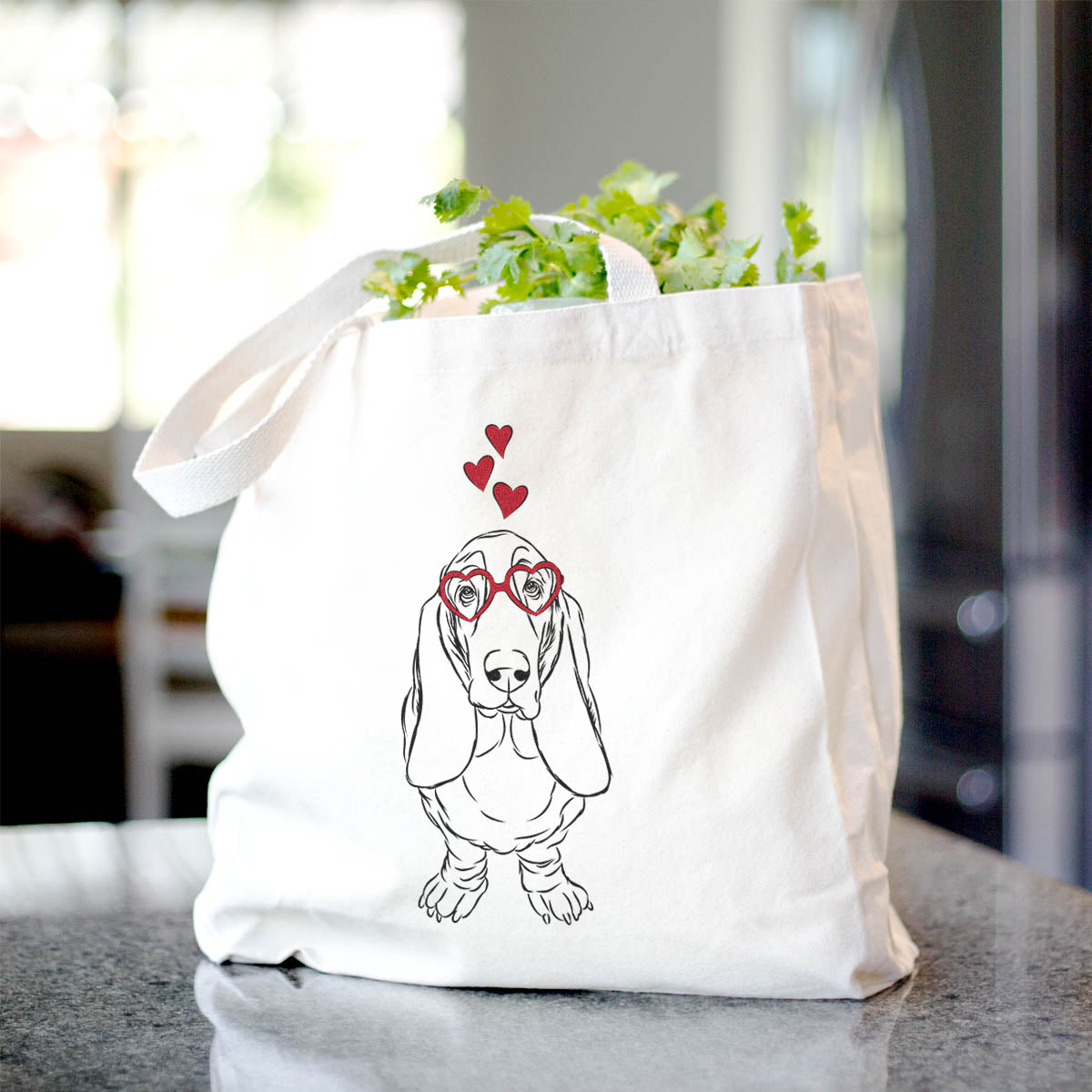 Charlie Basset Hound Canvas Tote Bag