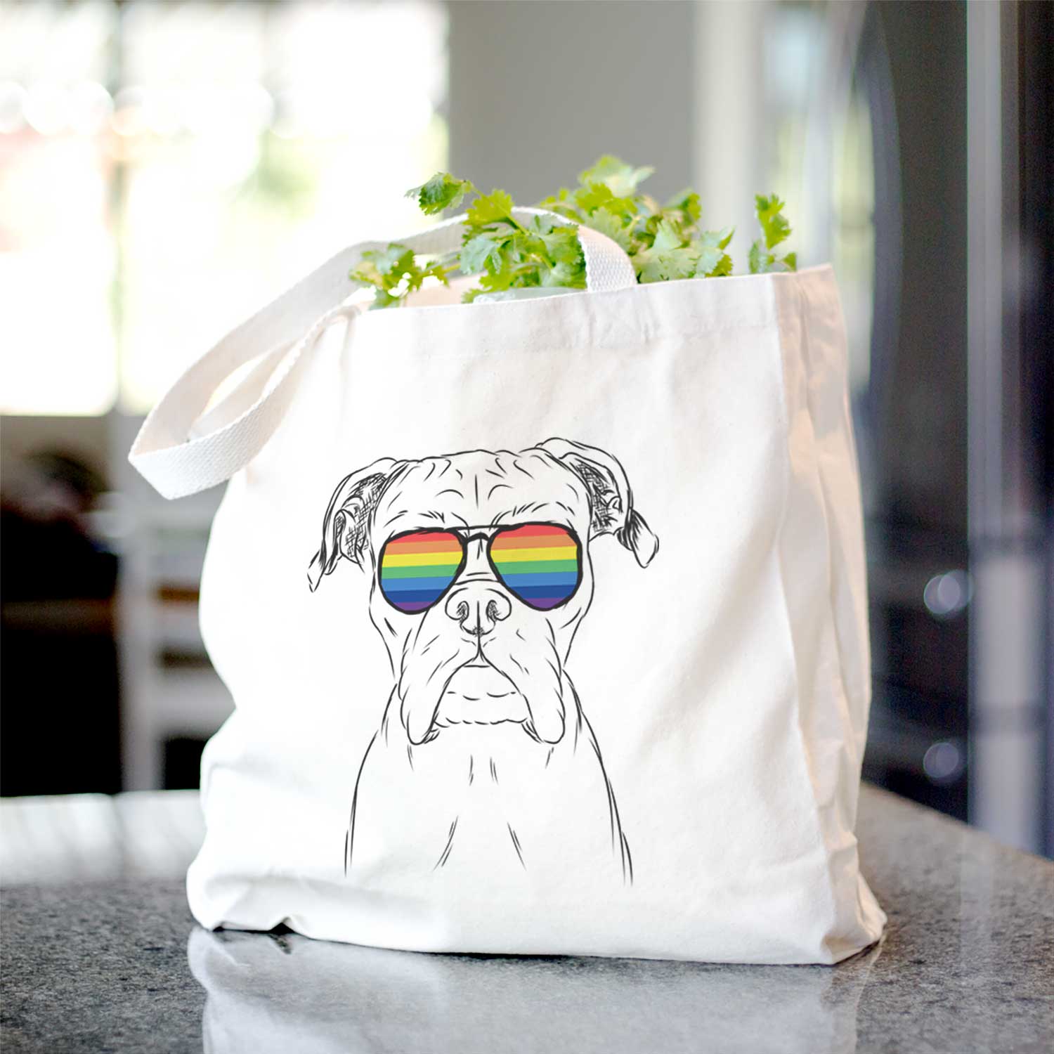 Axel the Boxer Canvas Tote Bag - Stylish Reusable Shopping Bag