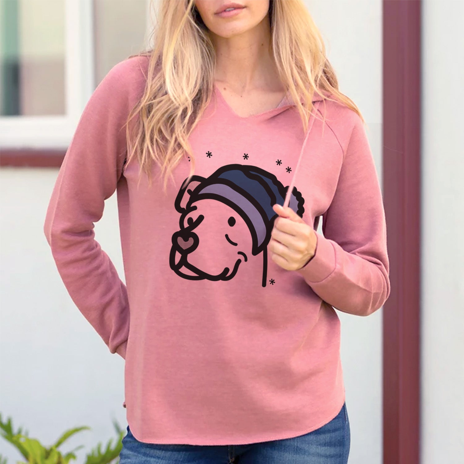 Cali Wave Hooded Sweatshirt in Blush - Womens Hoodie