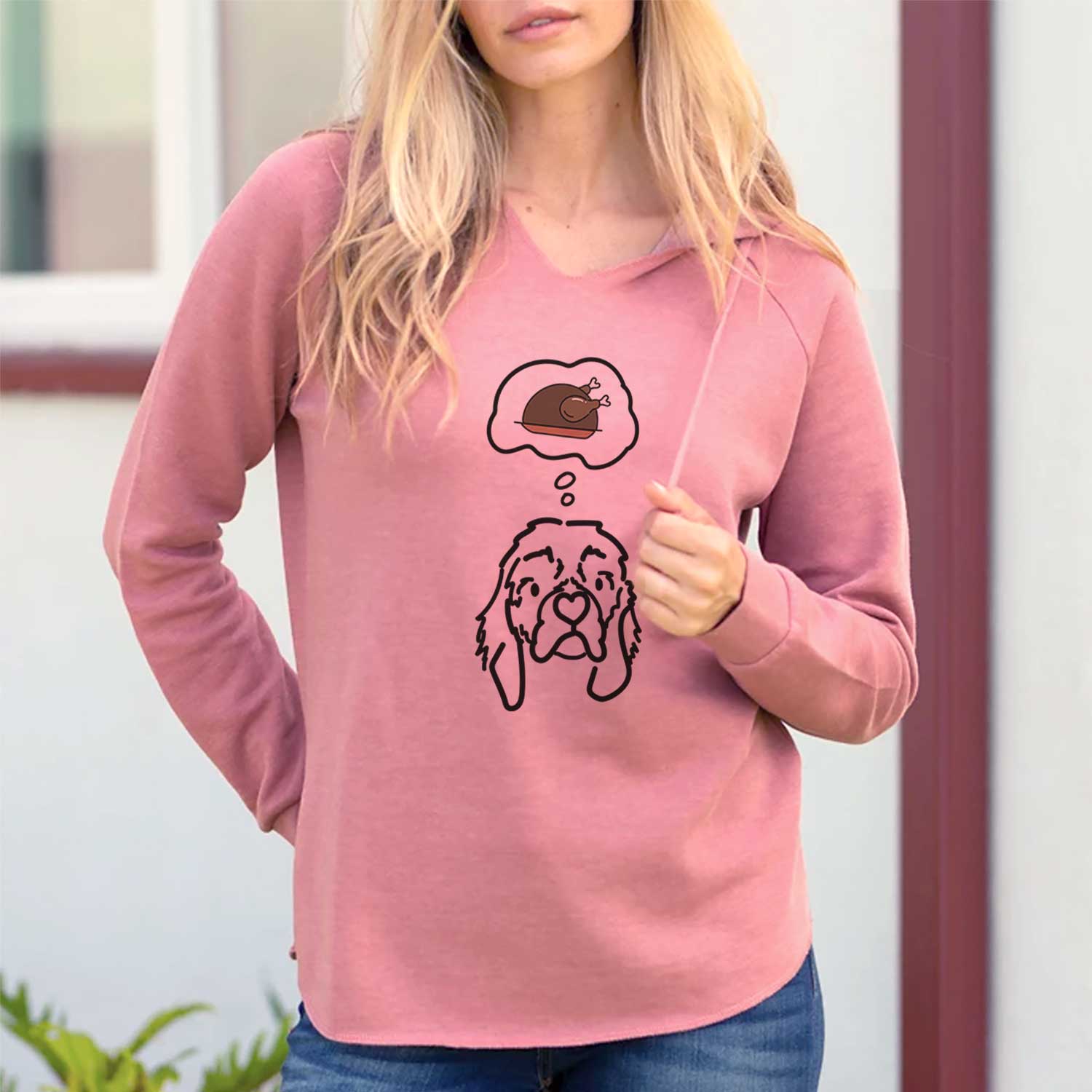 California Wave Wash Hooded Sweatshirt - Soft & Comfortable Blush Hoodie