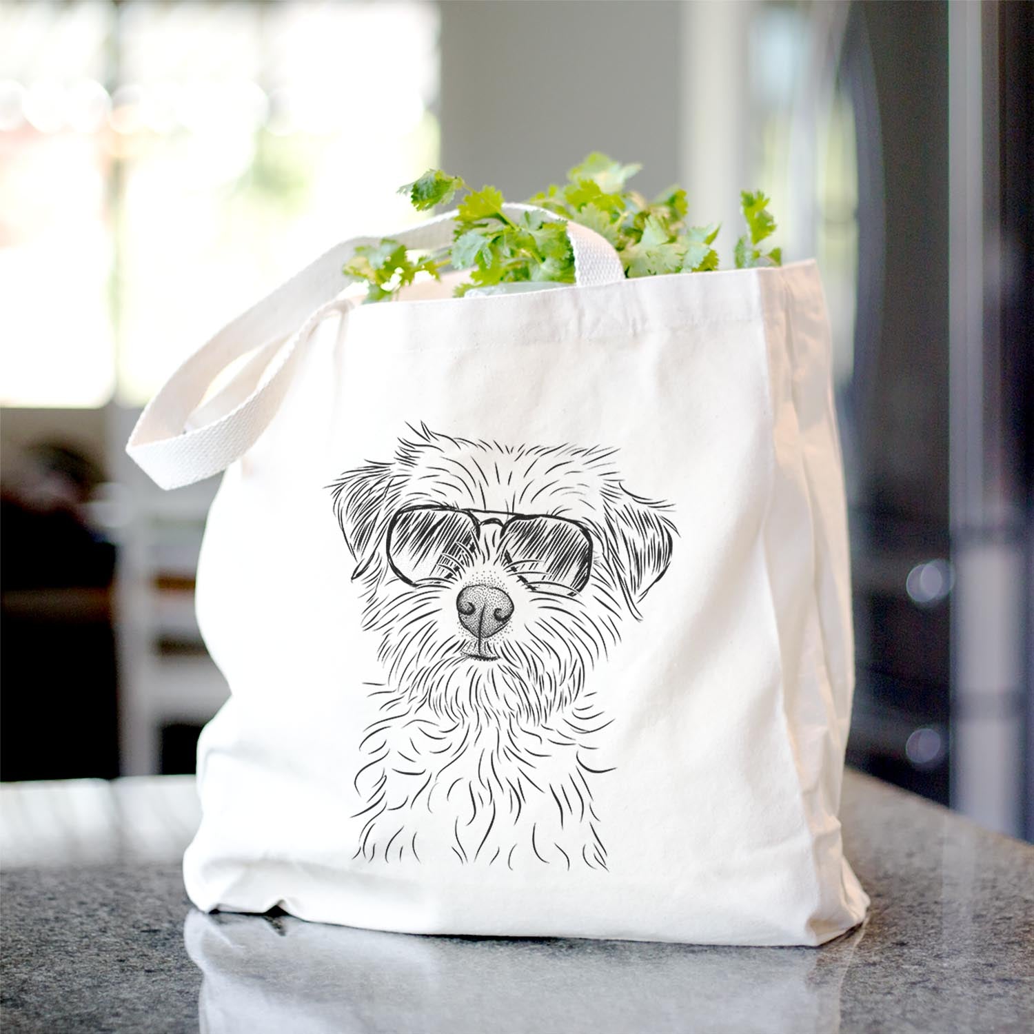Border Terrier Print Tote Bag - Stylish Canvas Carryall