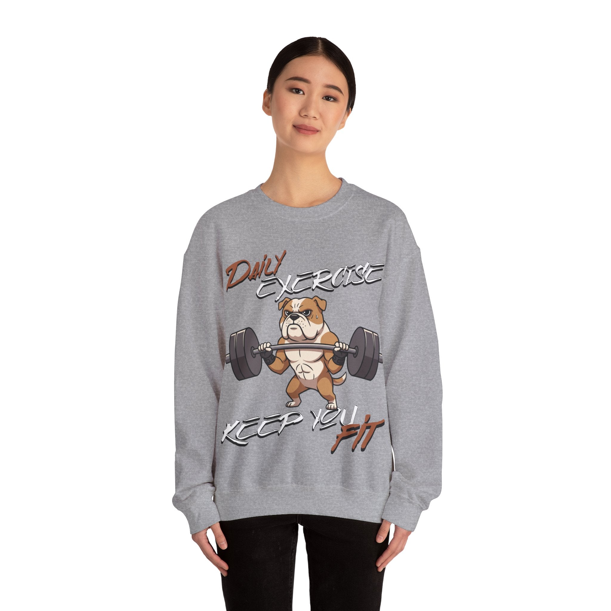 Cute Dog Weightlifting Unisex Sweatshirt for Daily Workouts