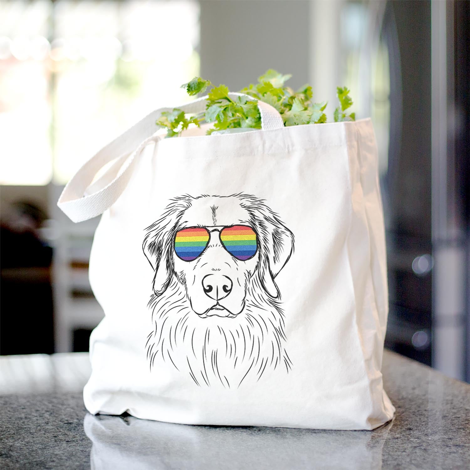 Golden Retriever Pattern Canvas Tote Bag