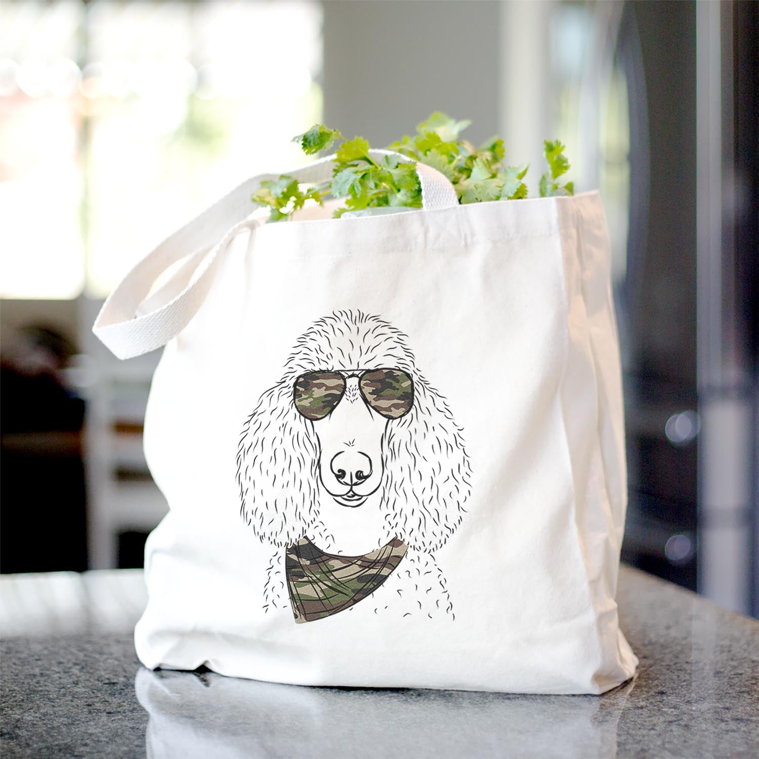 Poodle Print Canvas Tote Bag - Stylish and Durable