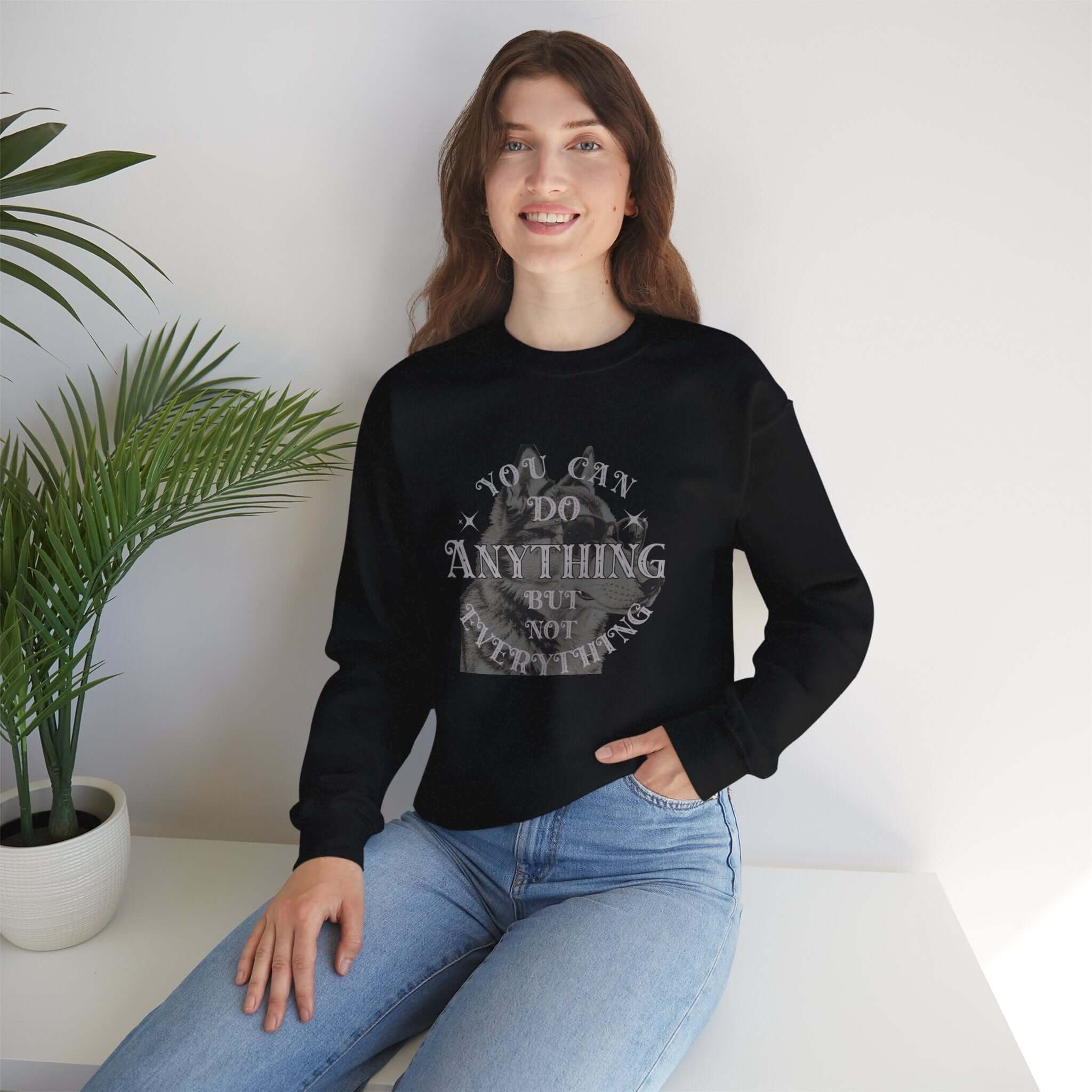 Motivational Dog Graphic Crewneck Sweatshirt | Comfortable Unisex Apparel