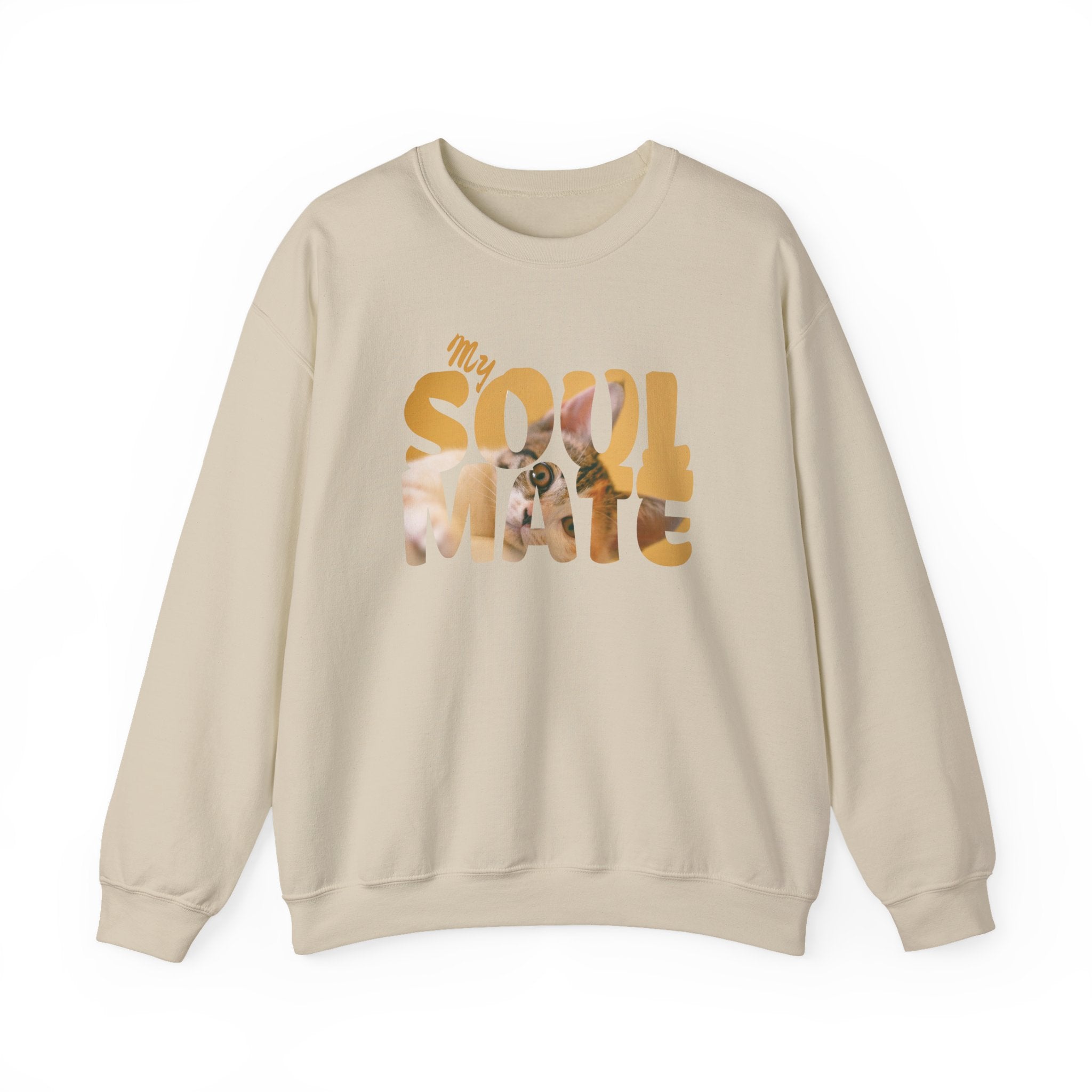Cat Lover My Soulmate Purple Crewneck Sweatshirt