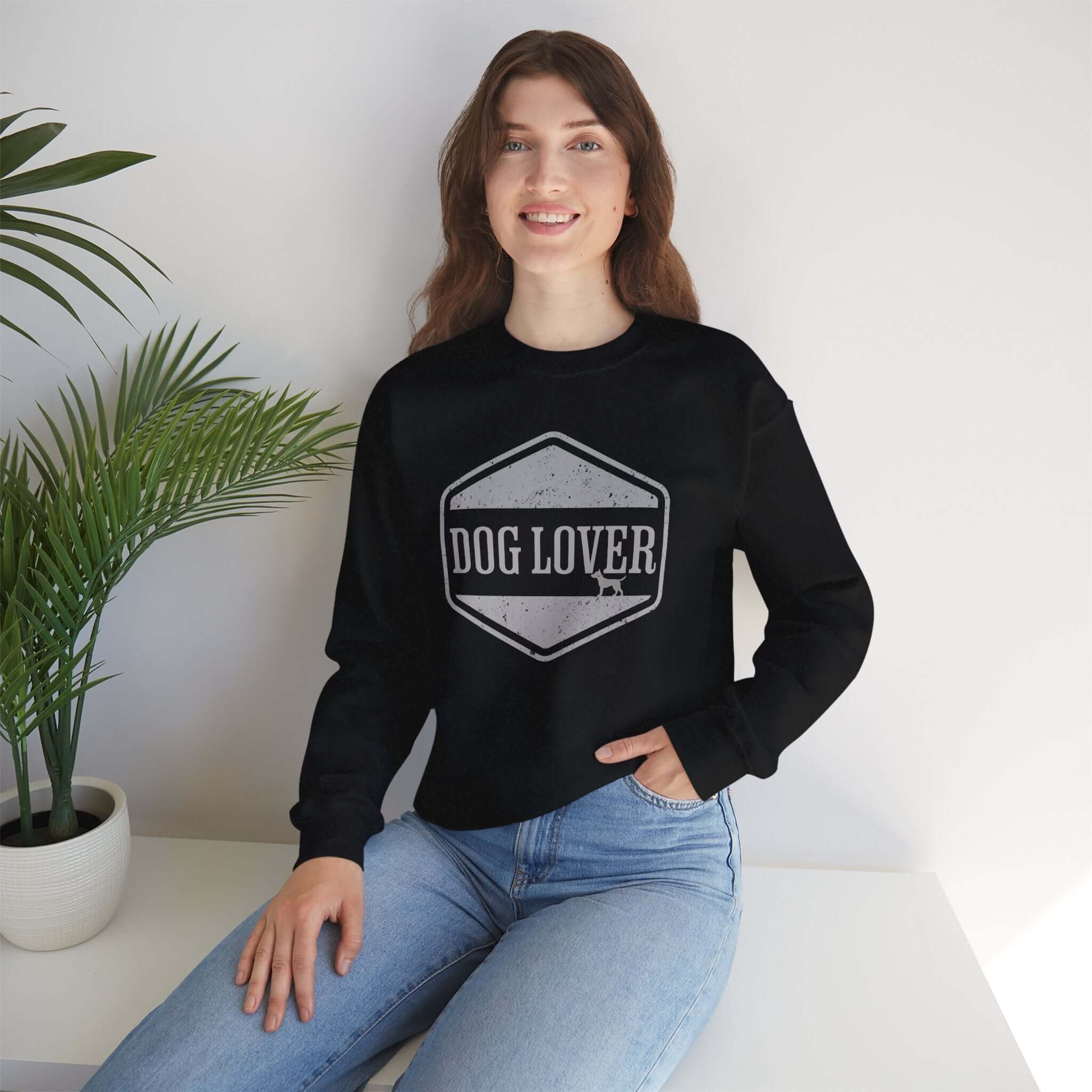 Vintage Dog Lover Badge Crewneck Sweatshirt