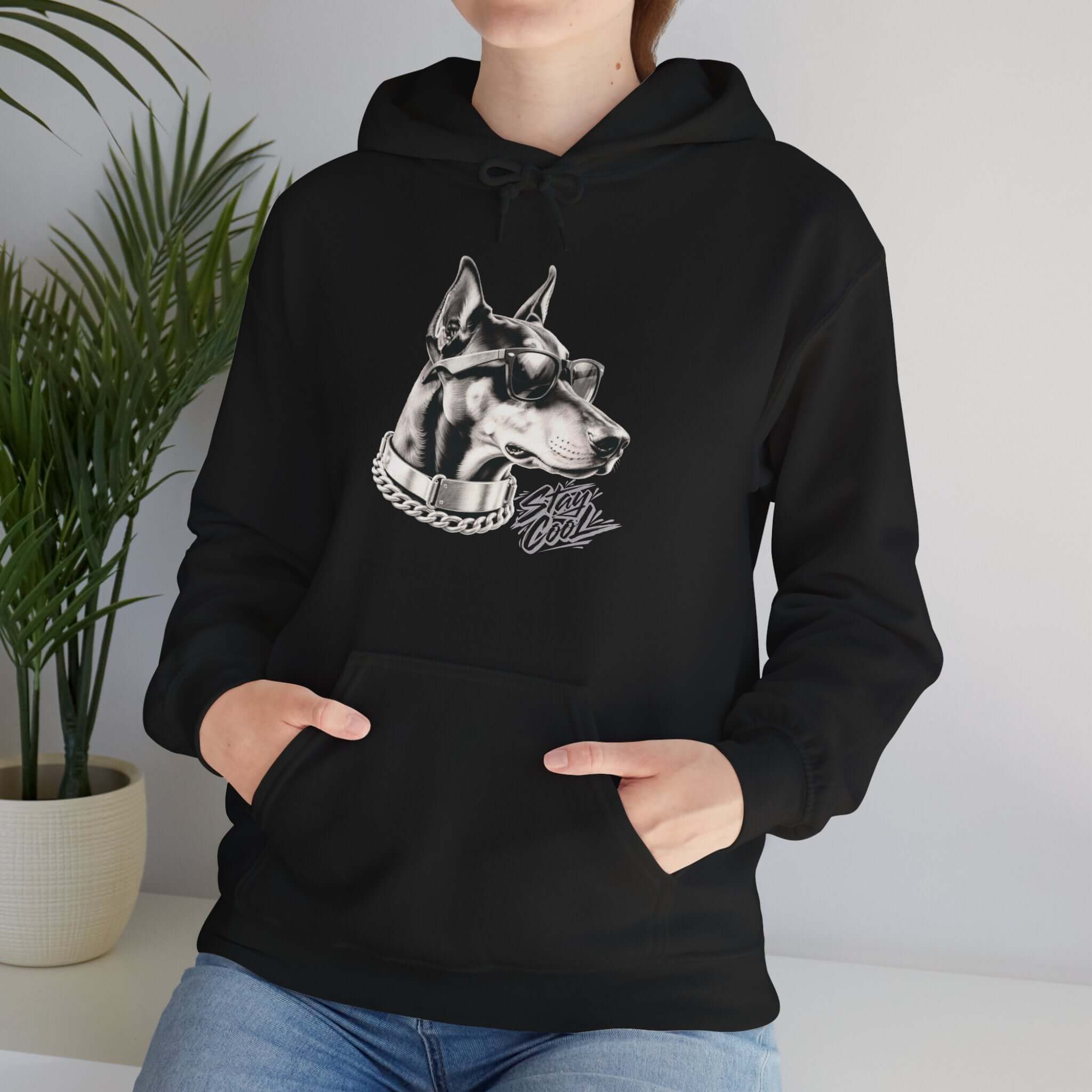 Cool Doberman Portrait Pullover Hoodie