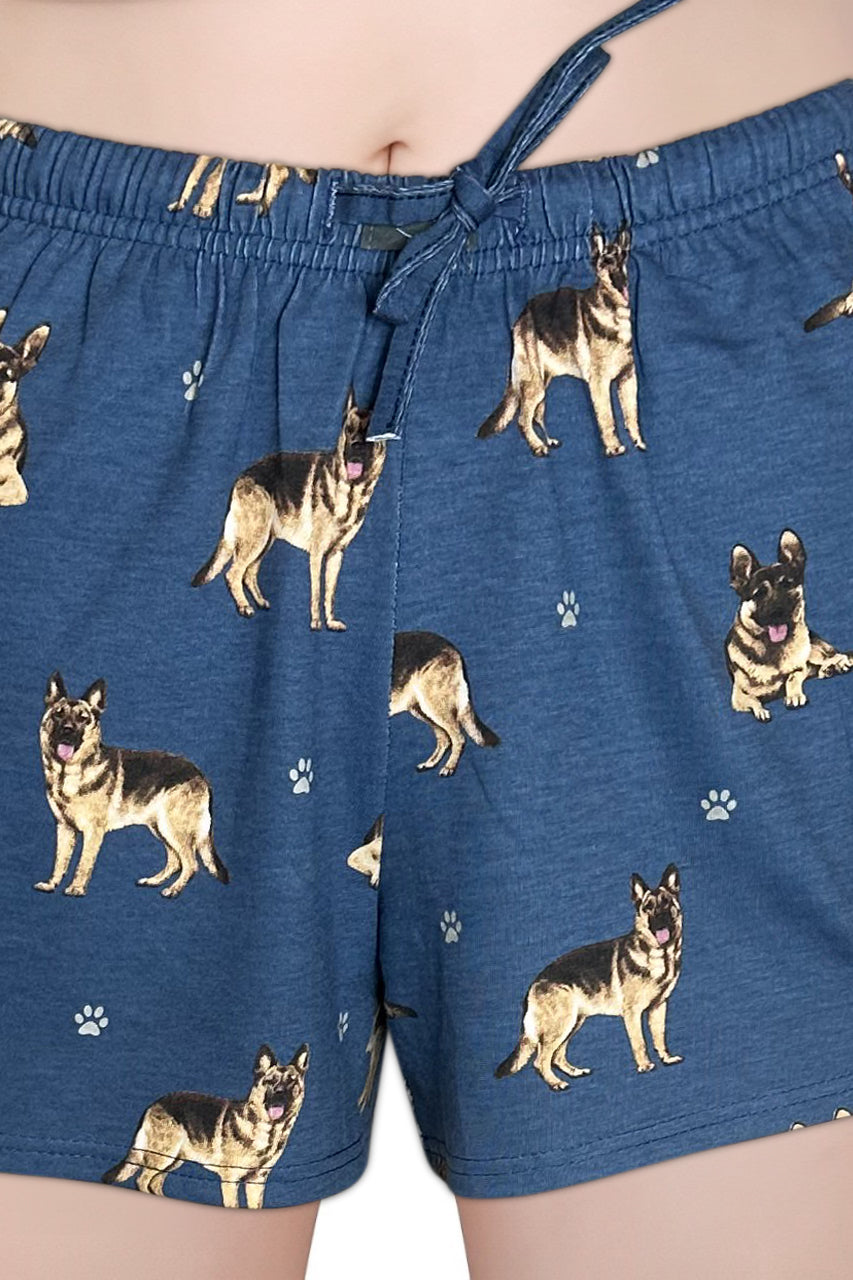 Dog Print Womens Lounge Shorts - Lightweight Summer Comfy Apparel