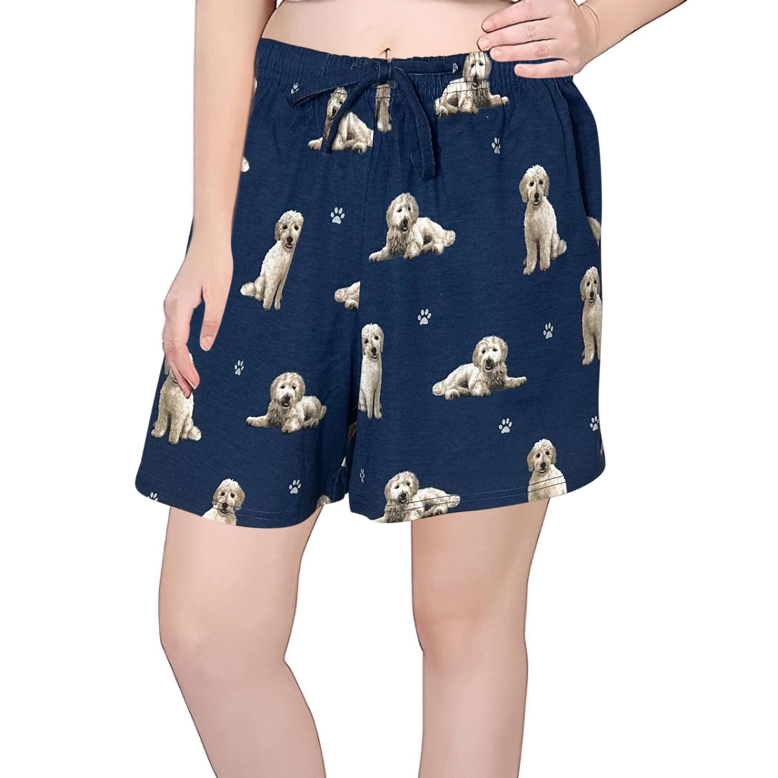 Dog Print Womens Lounge Shorts - Comfy Summer Apparel
