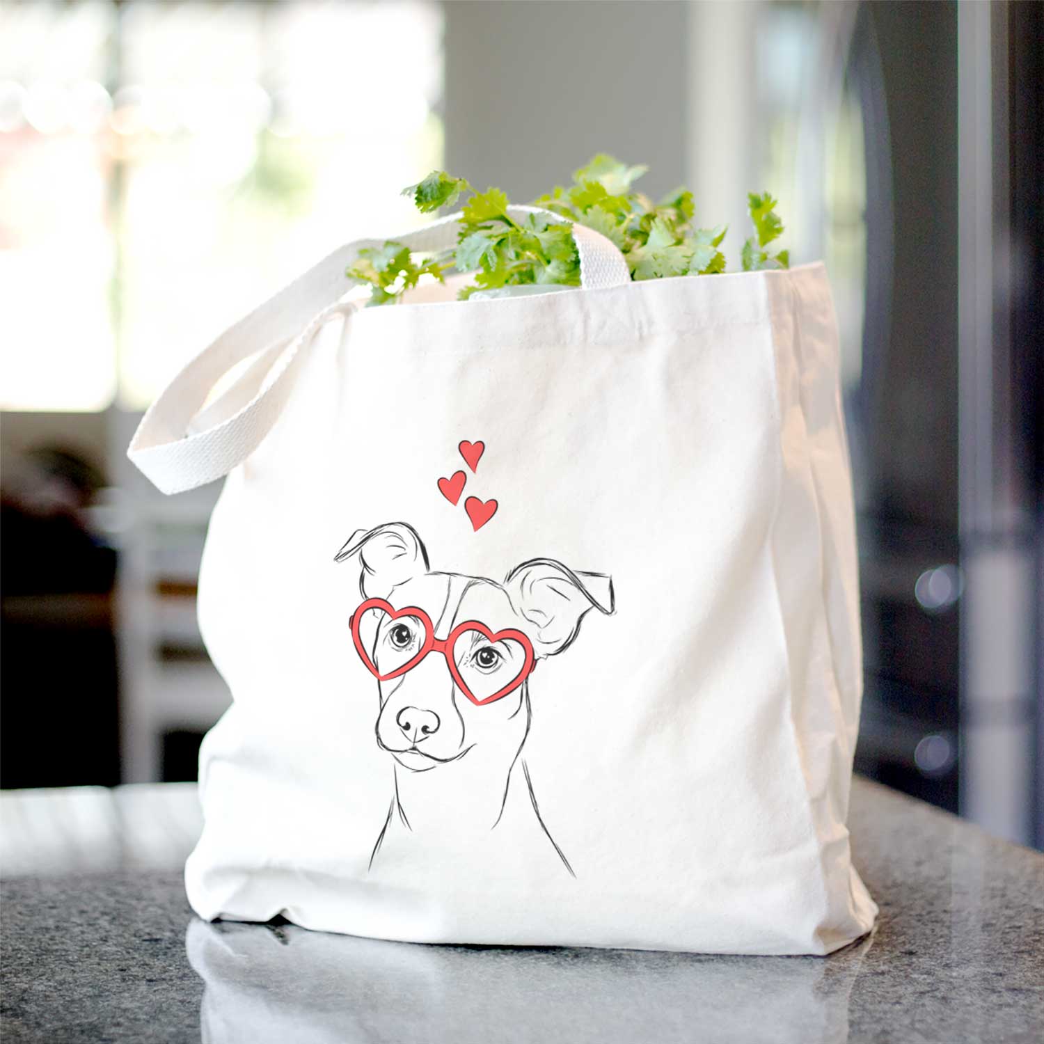 Canvas Tote Bag with Jack Russell Terrier Design