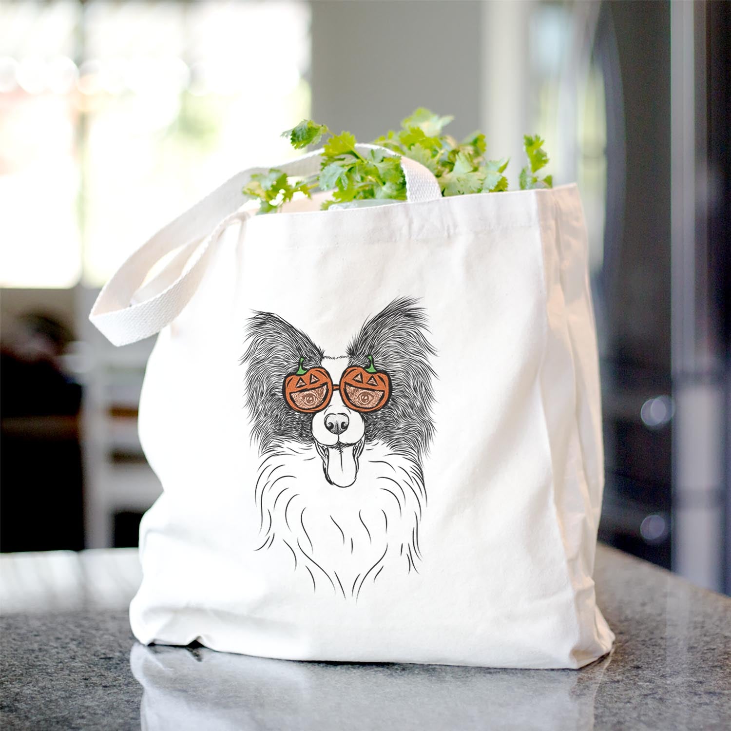 Patrick The Papillon Cotton Canvas Tote Bag - Stylish & Trendy