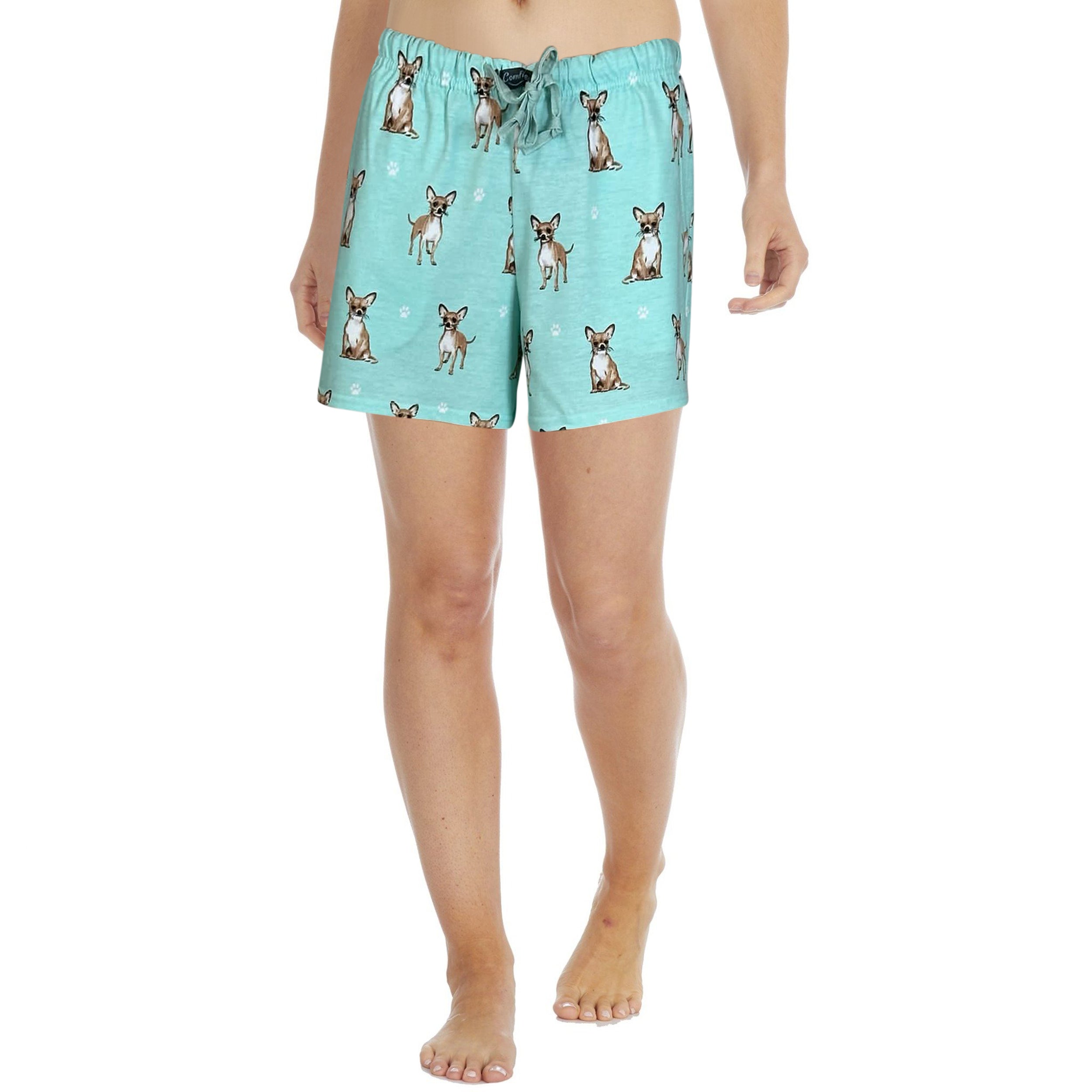 Dog Print Womens Lounge Shorts - Soft & Comfy Summer Wear