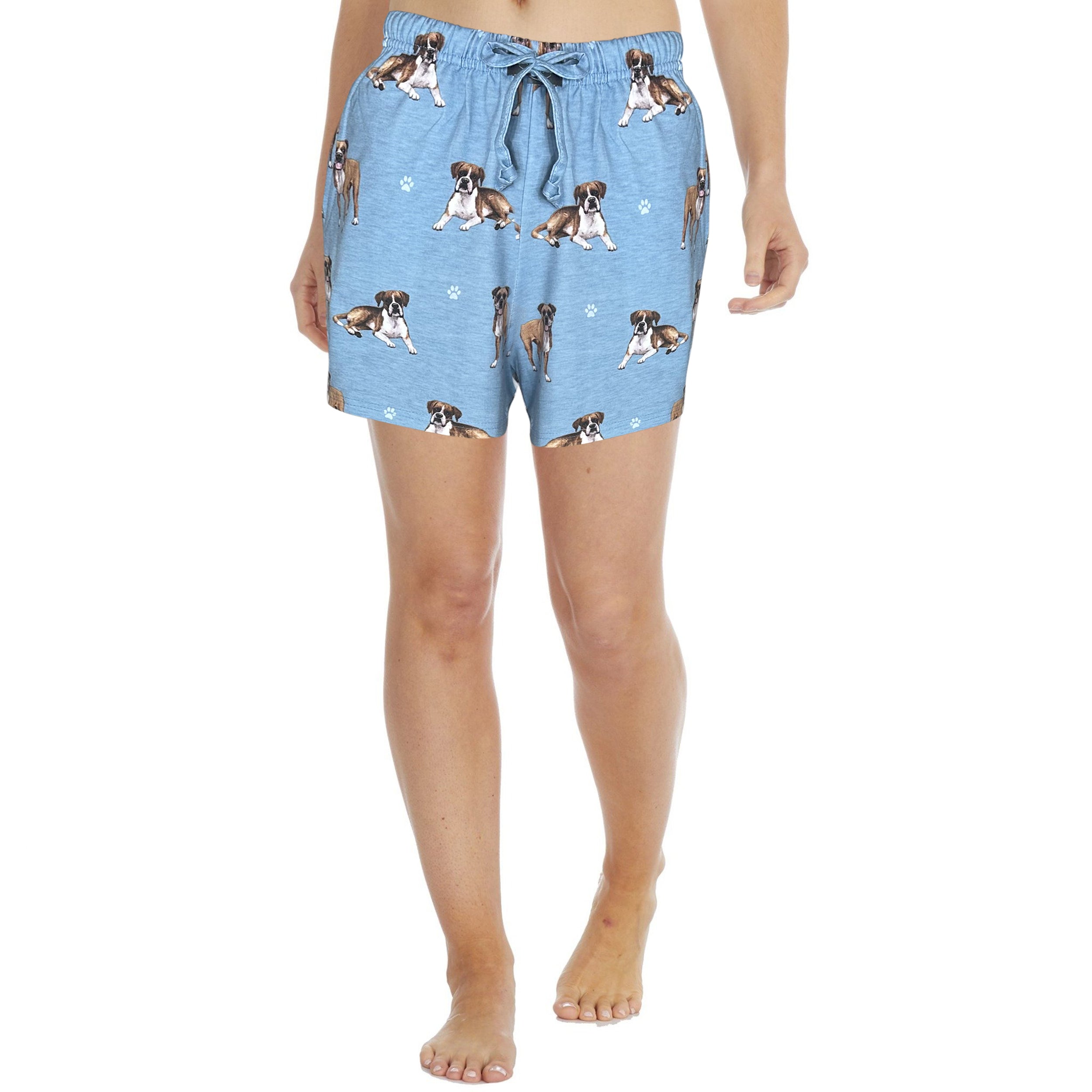 Boxer Pet Print Womens Summer Lounge Shorts - Breathable & Stylish