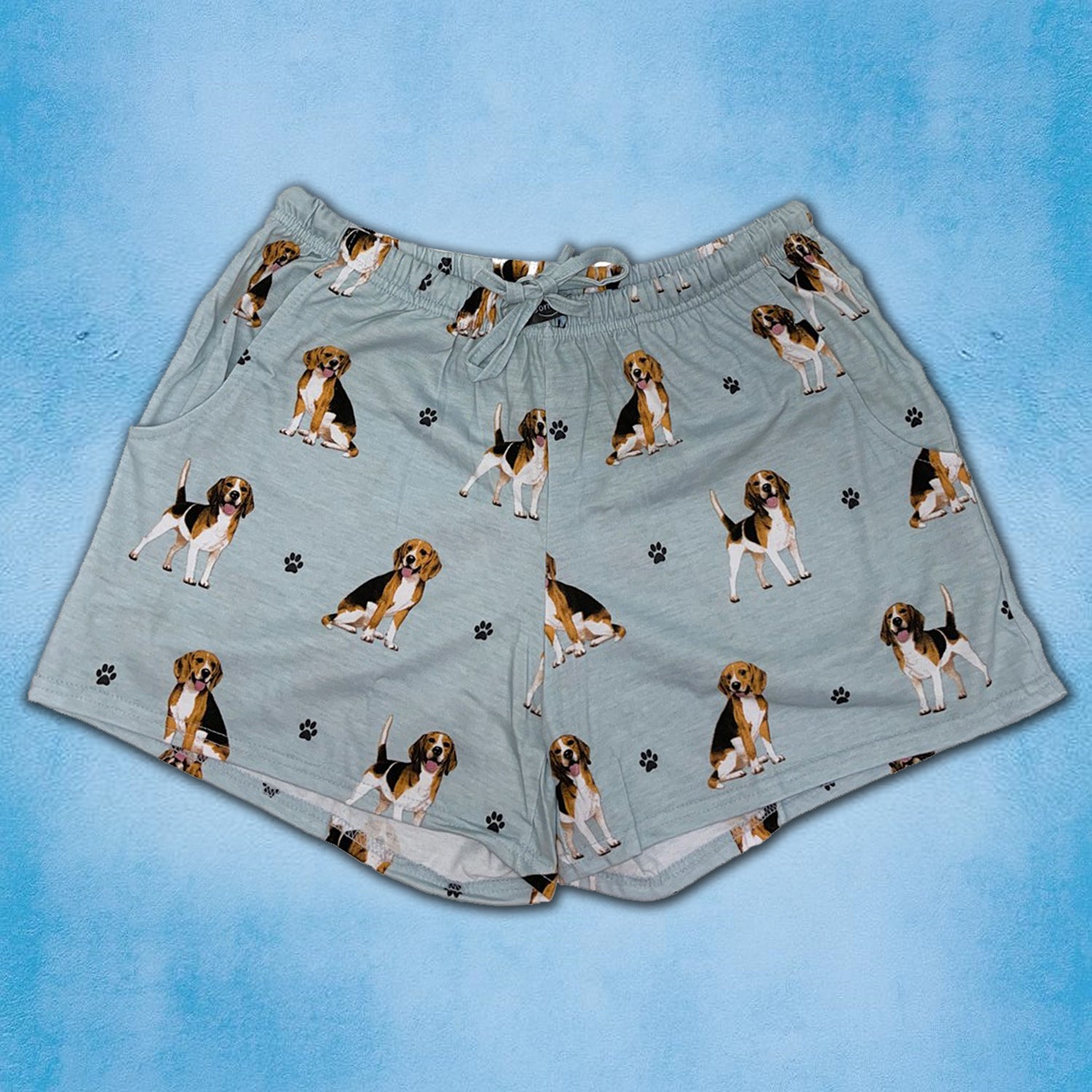 Dog Print Womens Lounge Shorts - Soft & Comfy Summer Shorts with Pockets