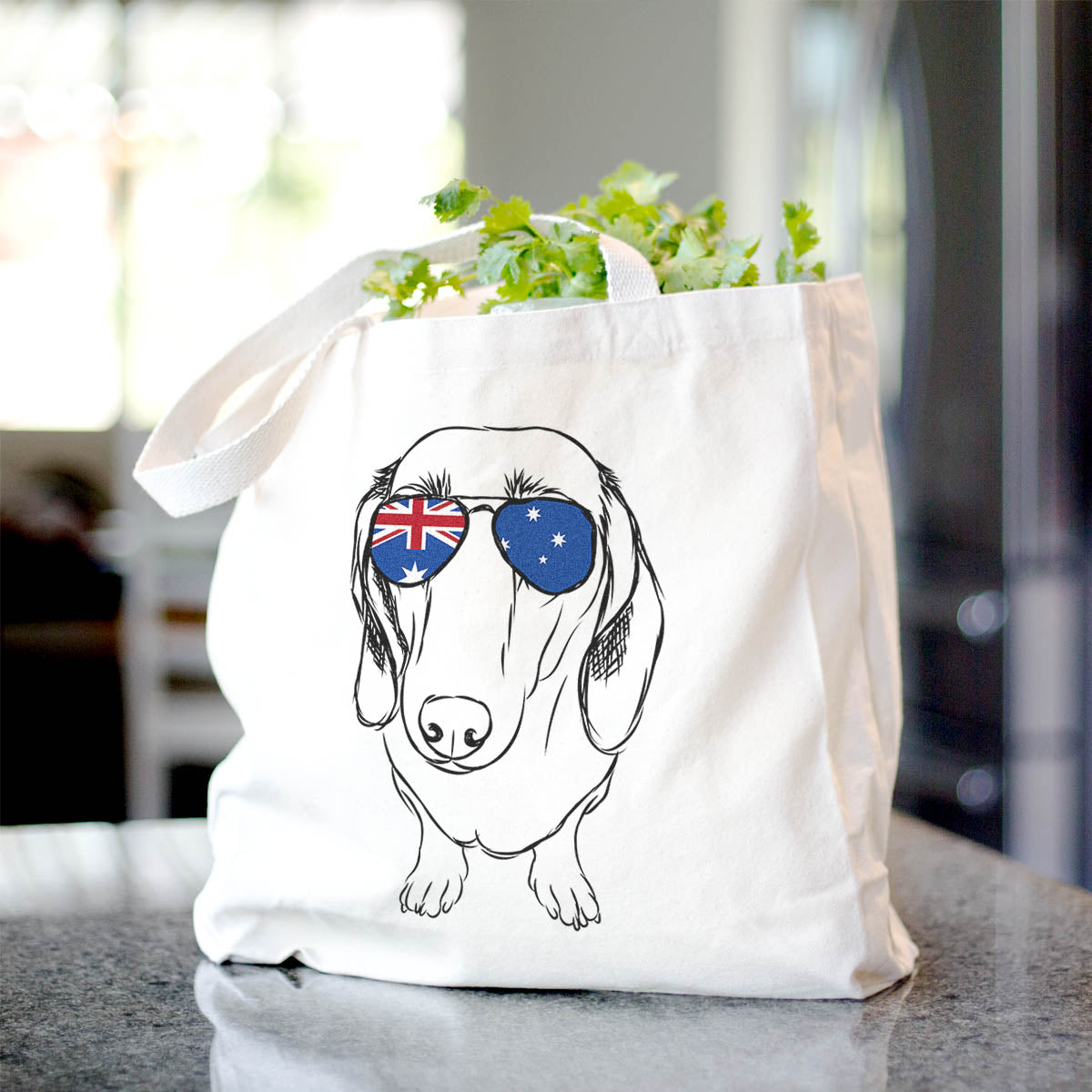 Dachshund Printed Cotton Tote Bag - Stylish and Trendy