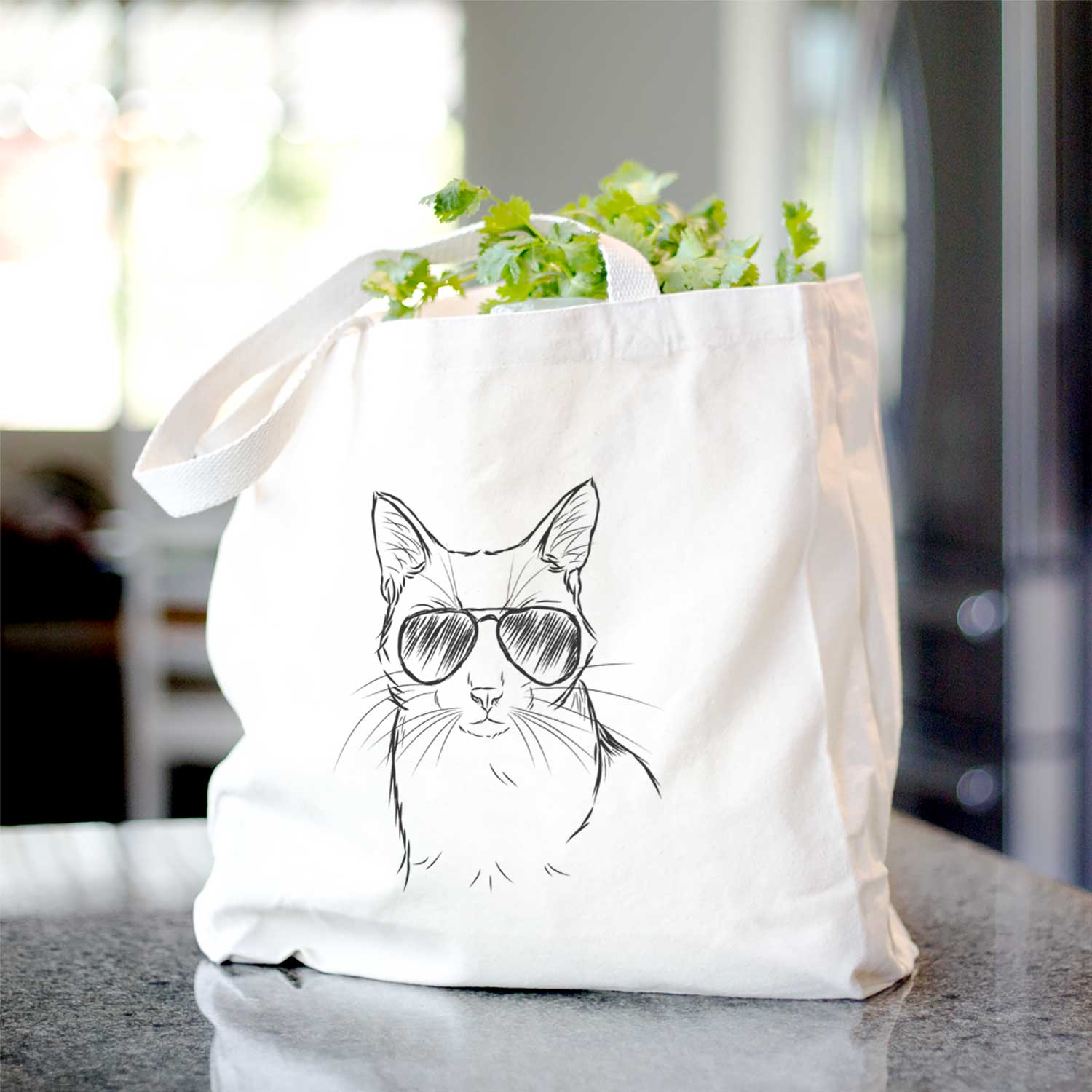 Maverick Cat Canvas Tote Bag