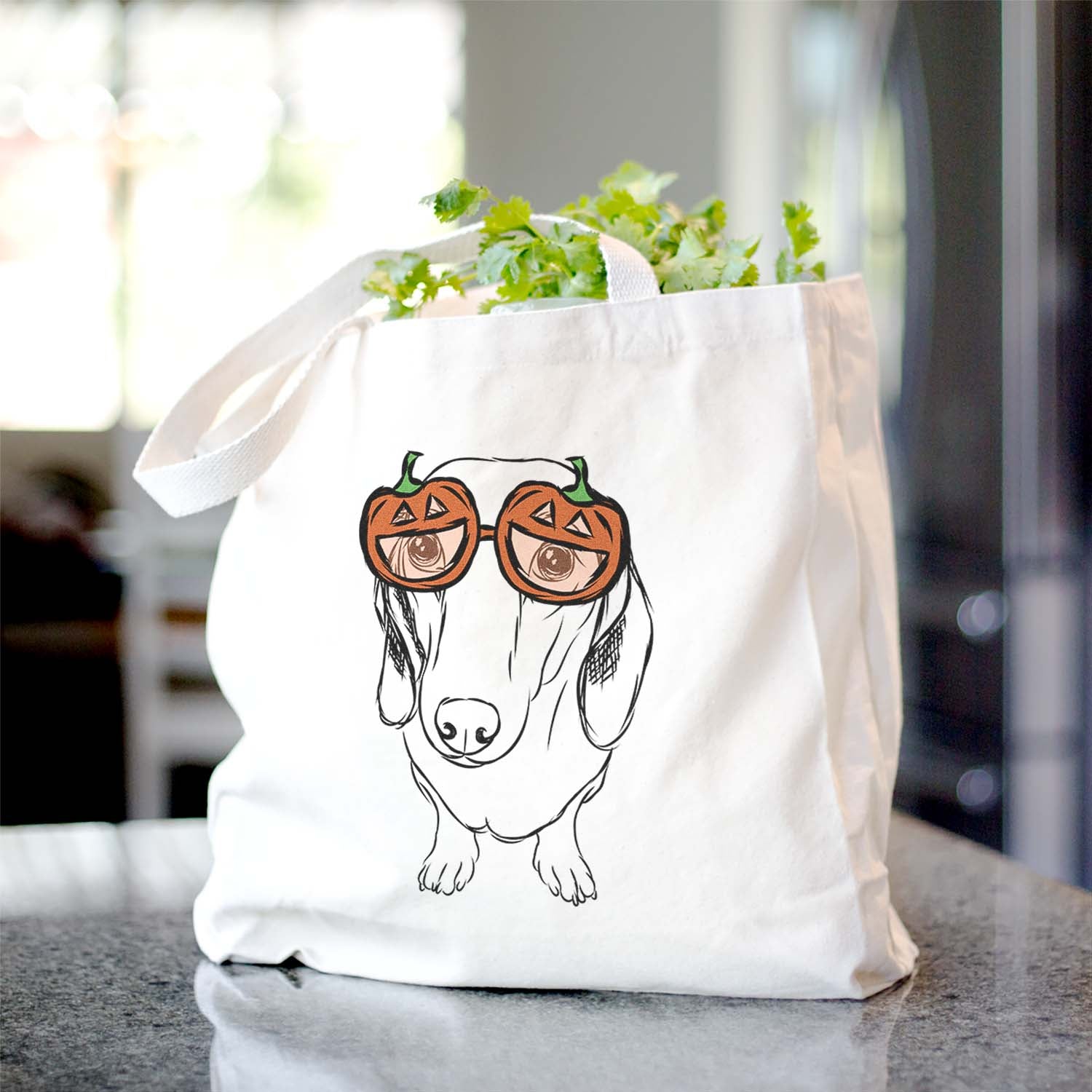 Dachshund Printed Cotton Tote Bag - Stylish and Trendy