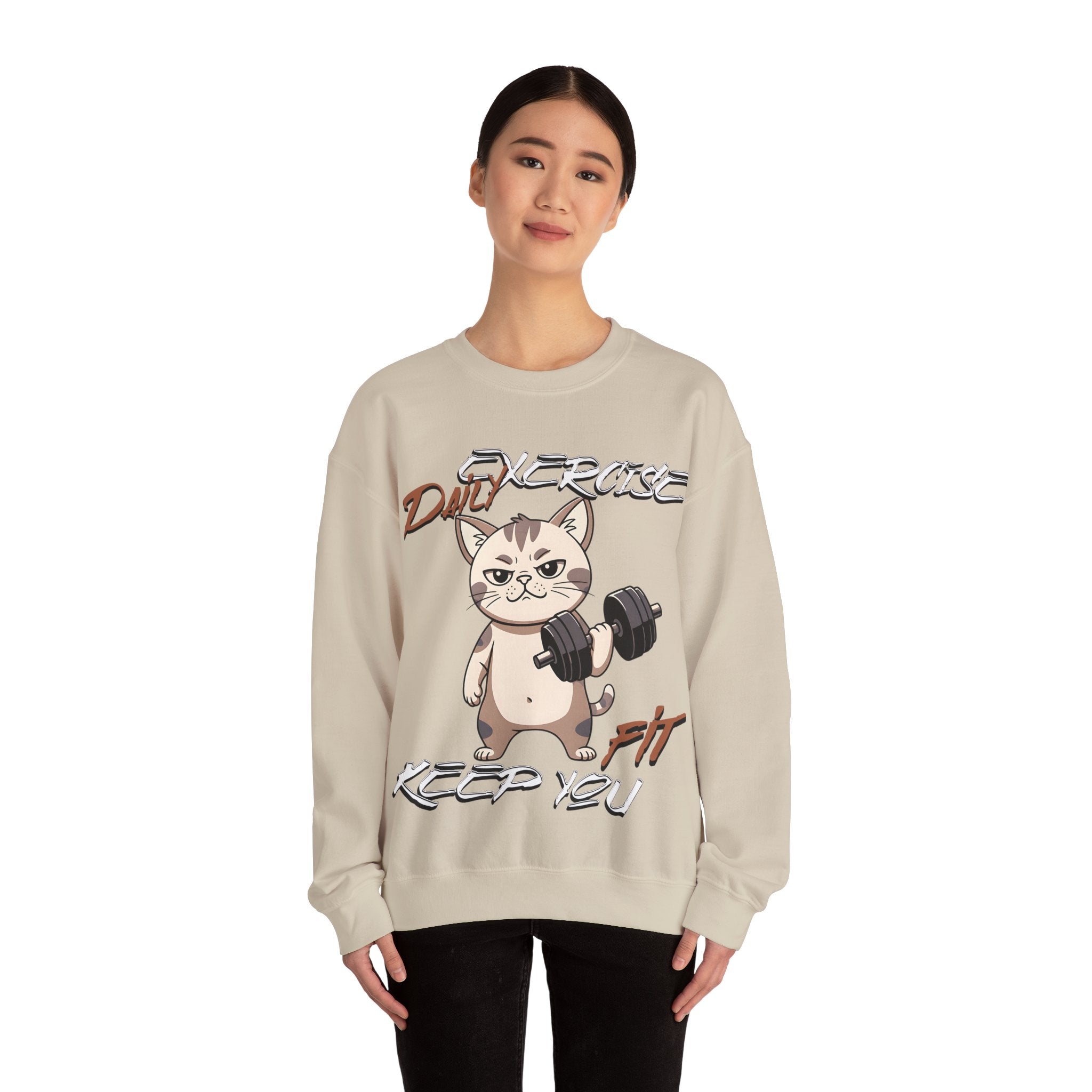 Cat Print Workout Unisex Sweatshirt - Gym-Room Grit & Humor