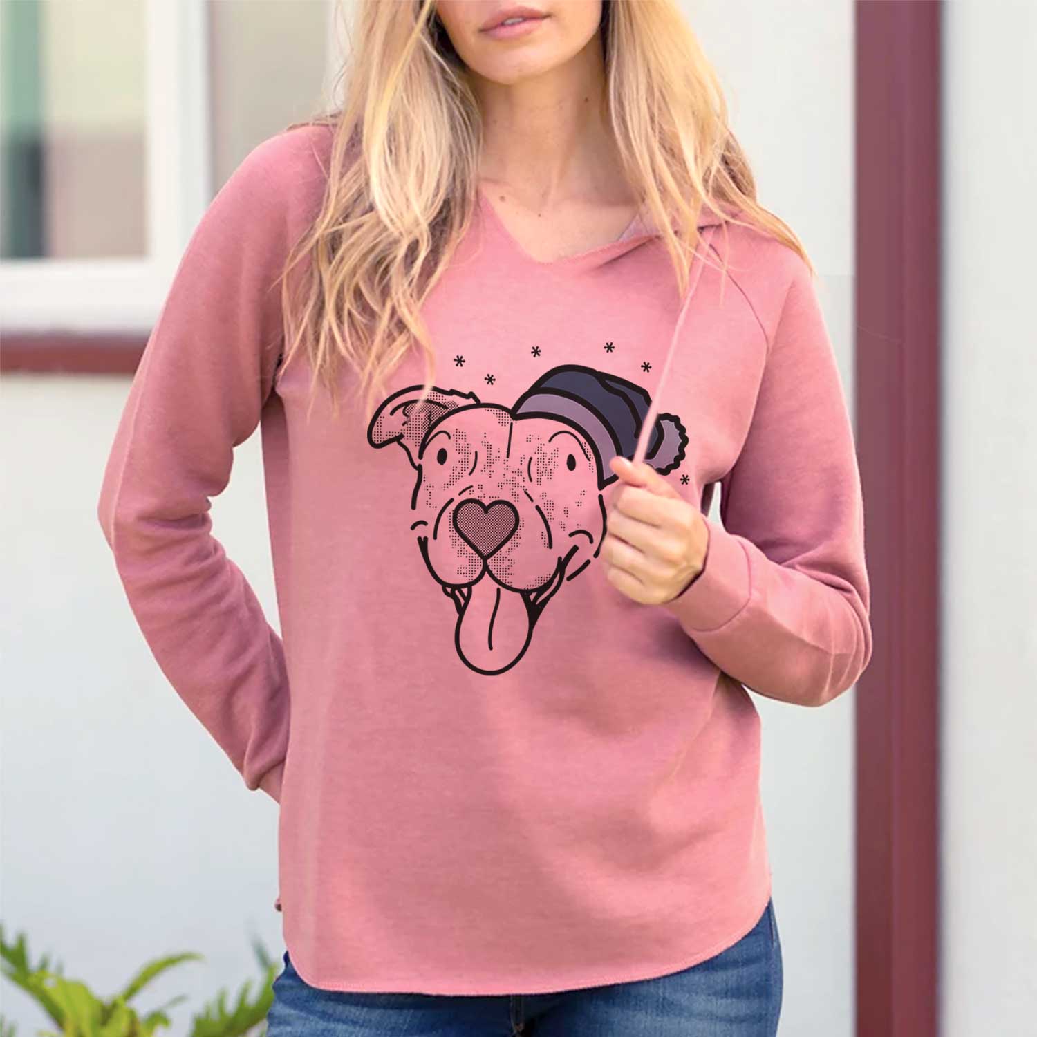 California Wave Wash Hooded Sweatshirt - Cozy & Stylish Blush Pullover