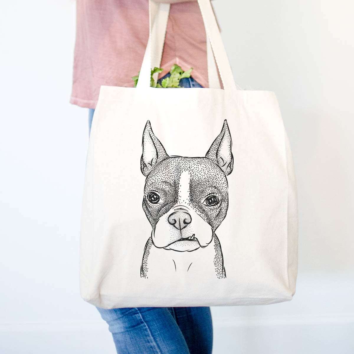 Boston Terrier Print Canvas Tote Bag - Eco-Friendly Shopping Companion