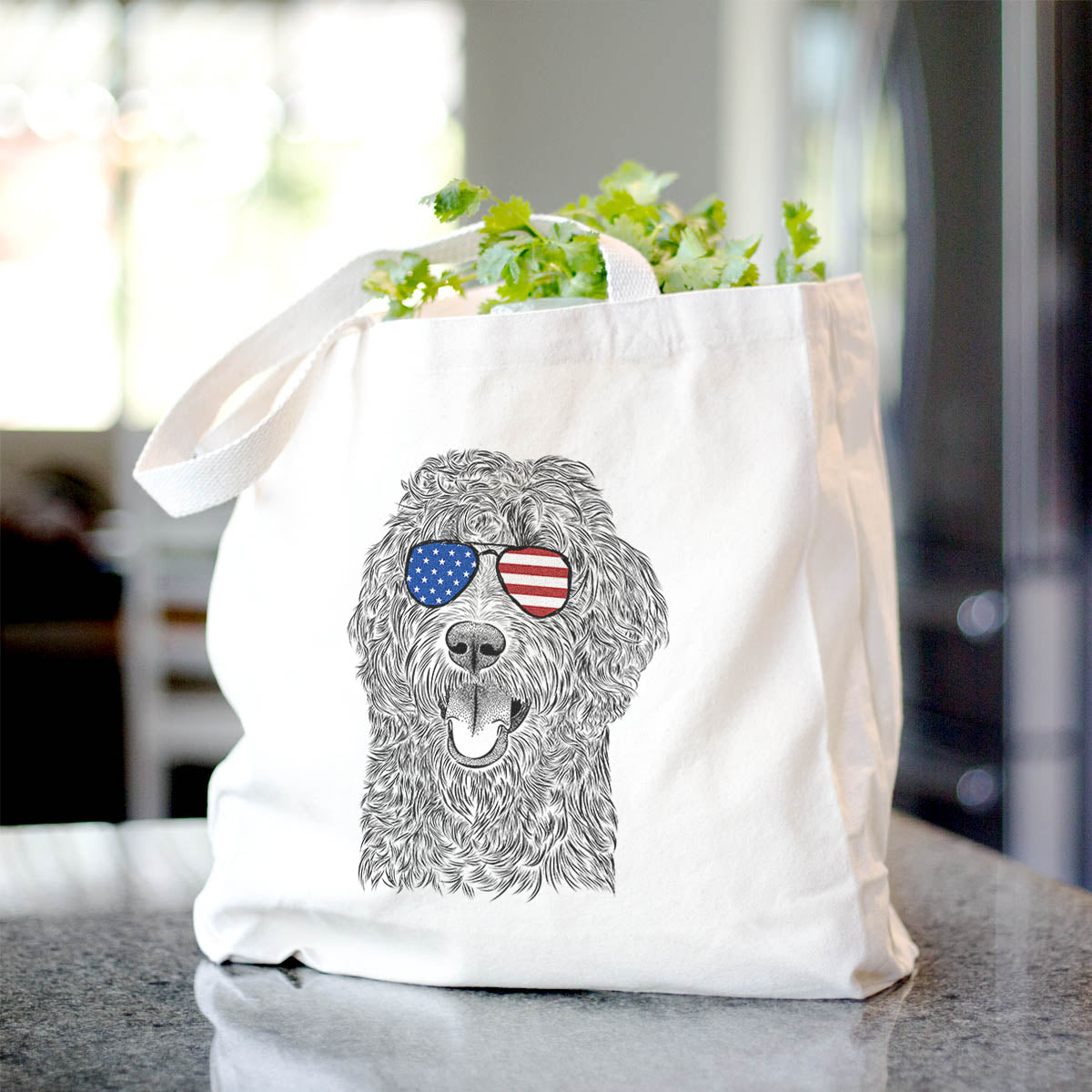 Labradoodle Print Cotton Tote Bag - Stylish and Trendy