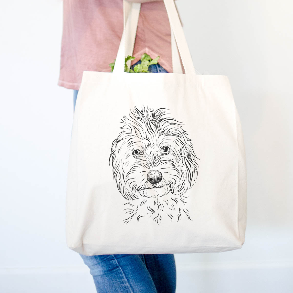 Cavapoo Print Cotton Tote Bag - Stylish & Durable