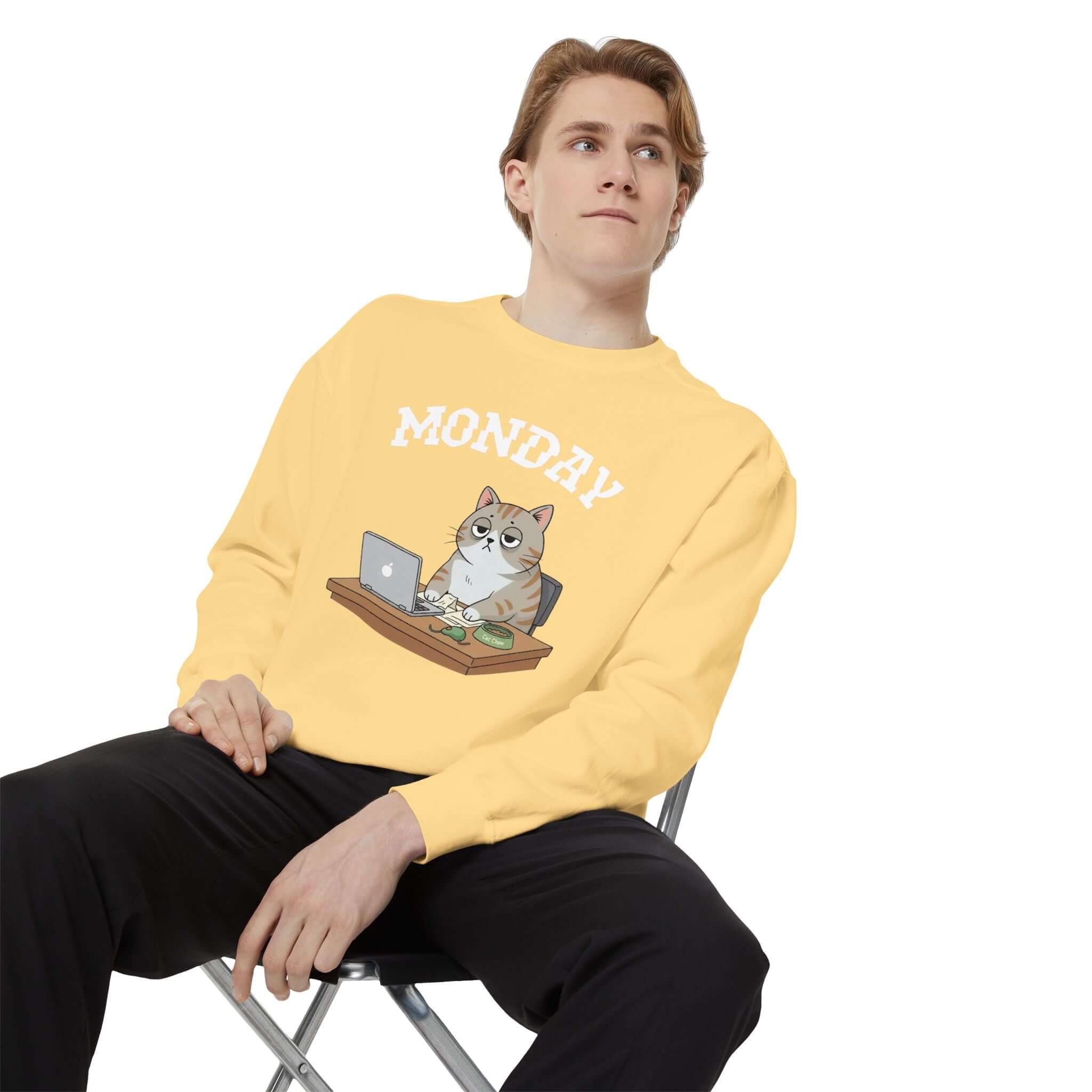 Cat Stares Unisex Crewneck Sweatshirt in Subtle OEKO-TEX Colors