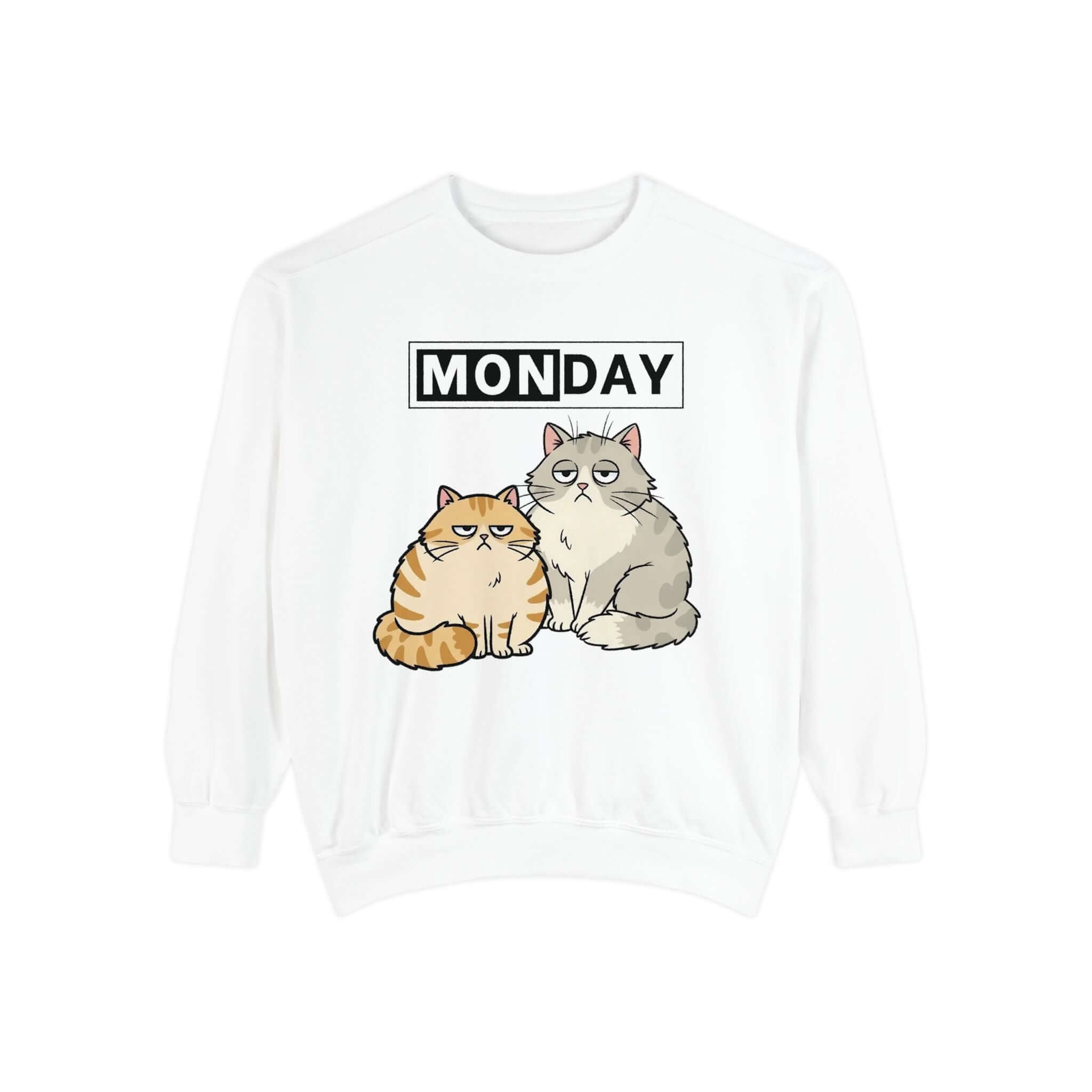 Cat Face Monday Unisex Crewneck Sweatshirt in Variety of Colors