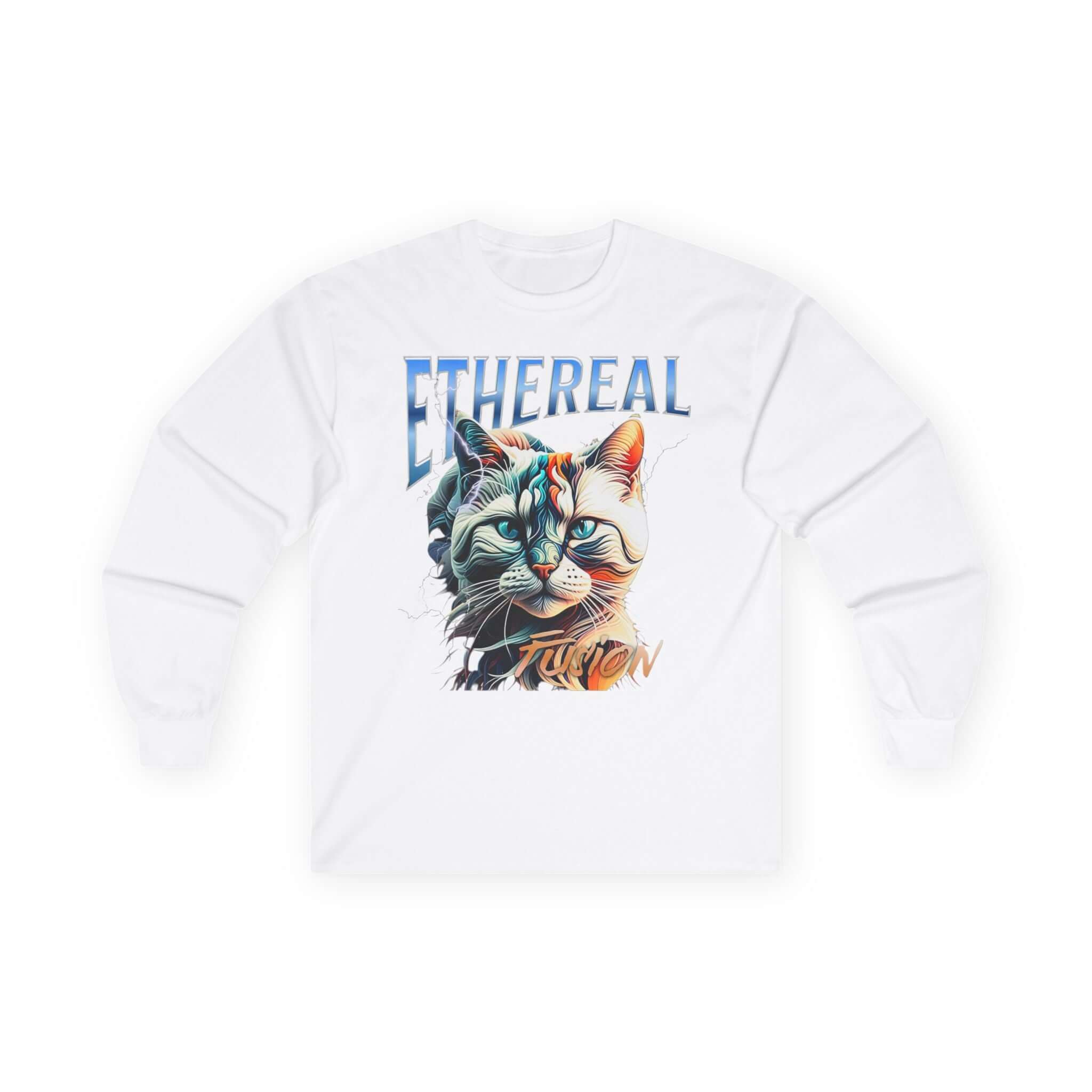 Ethereal Cat Fusion Unisex Cotton Long Sleeve Tee