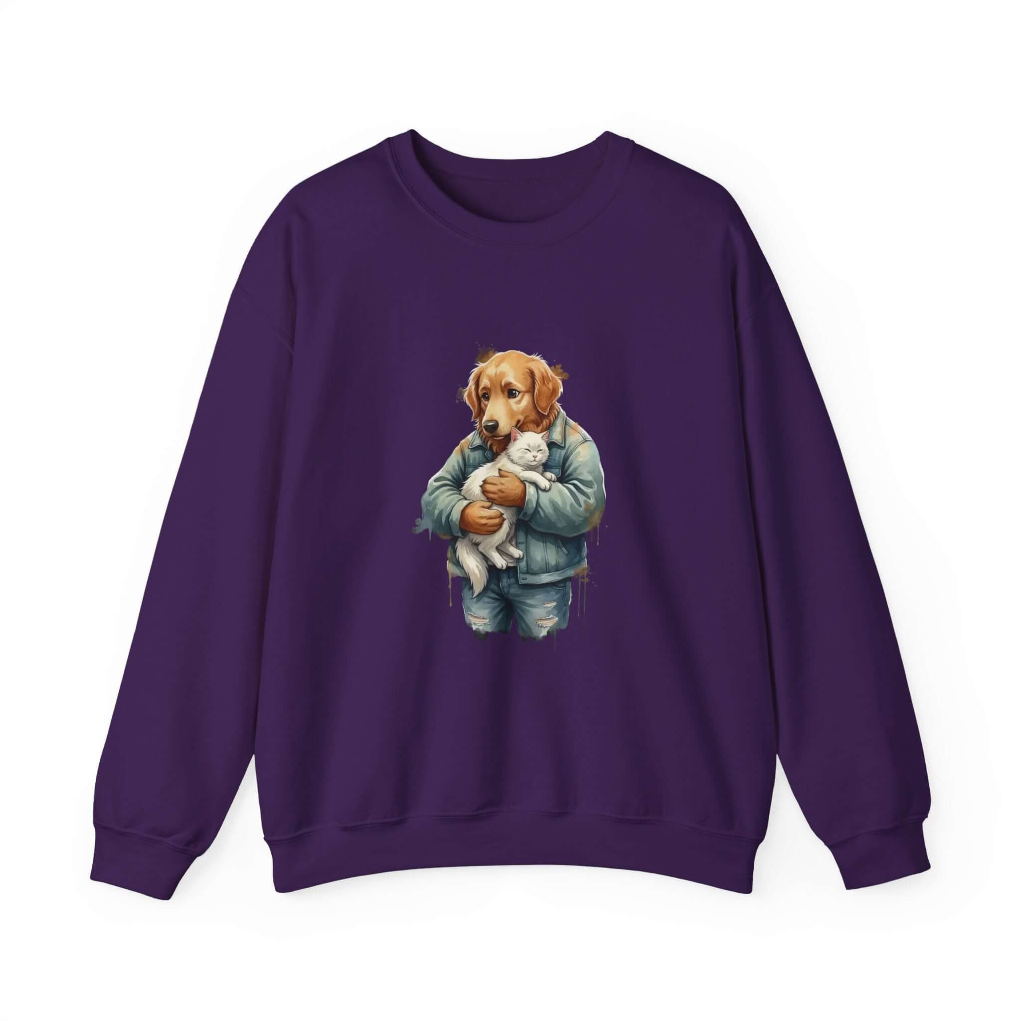 Watercolor Dog Painting Crewneck Sweatshirt - Soft Warmth for Relaxing Days