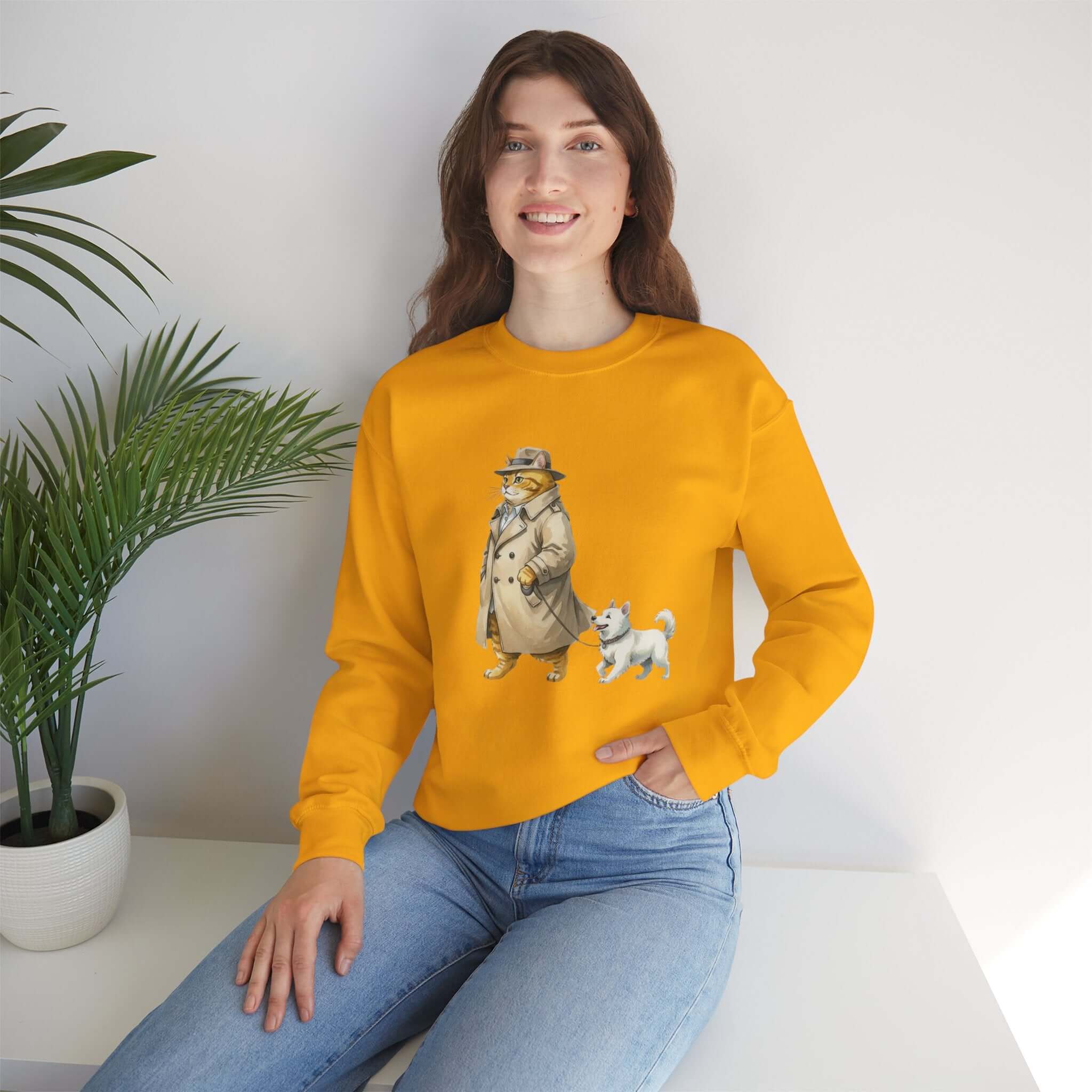 Watercolor Cat & Dog Crewneck Sweatshirt | Lived-In Style