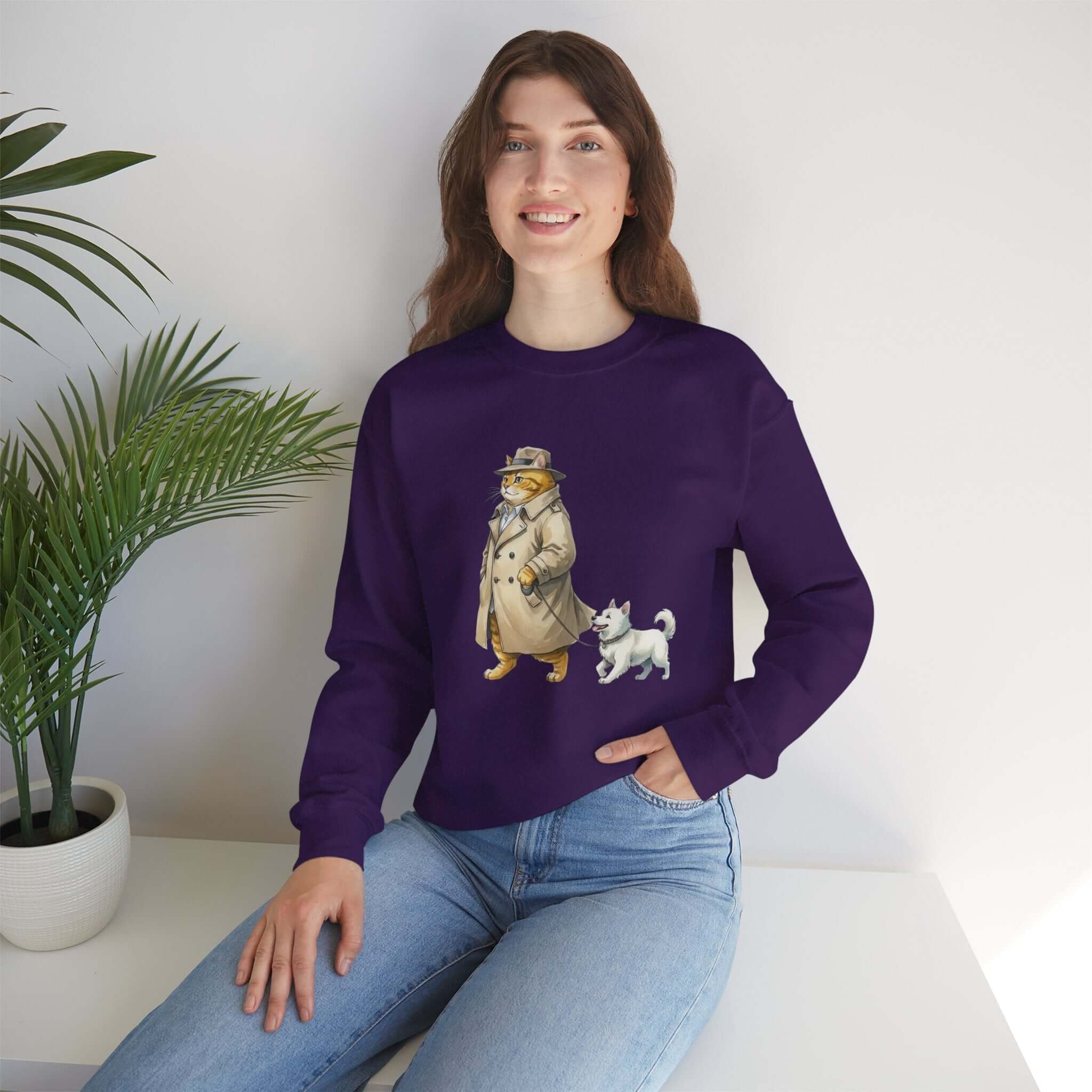 Watercolor Cat & Dog Crewneck Sweatshirt | Lived-In Style