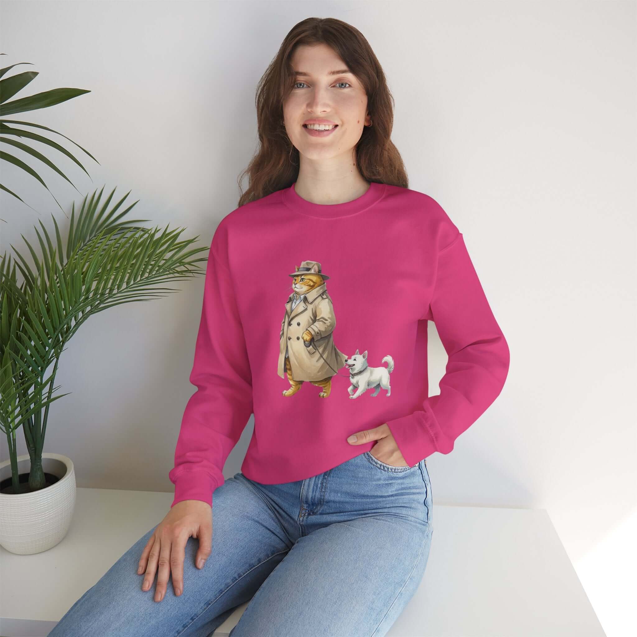 Watercolor Cat & Dog Crewneck Sweatshirt | Lived-In Style