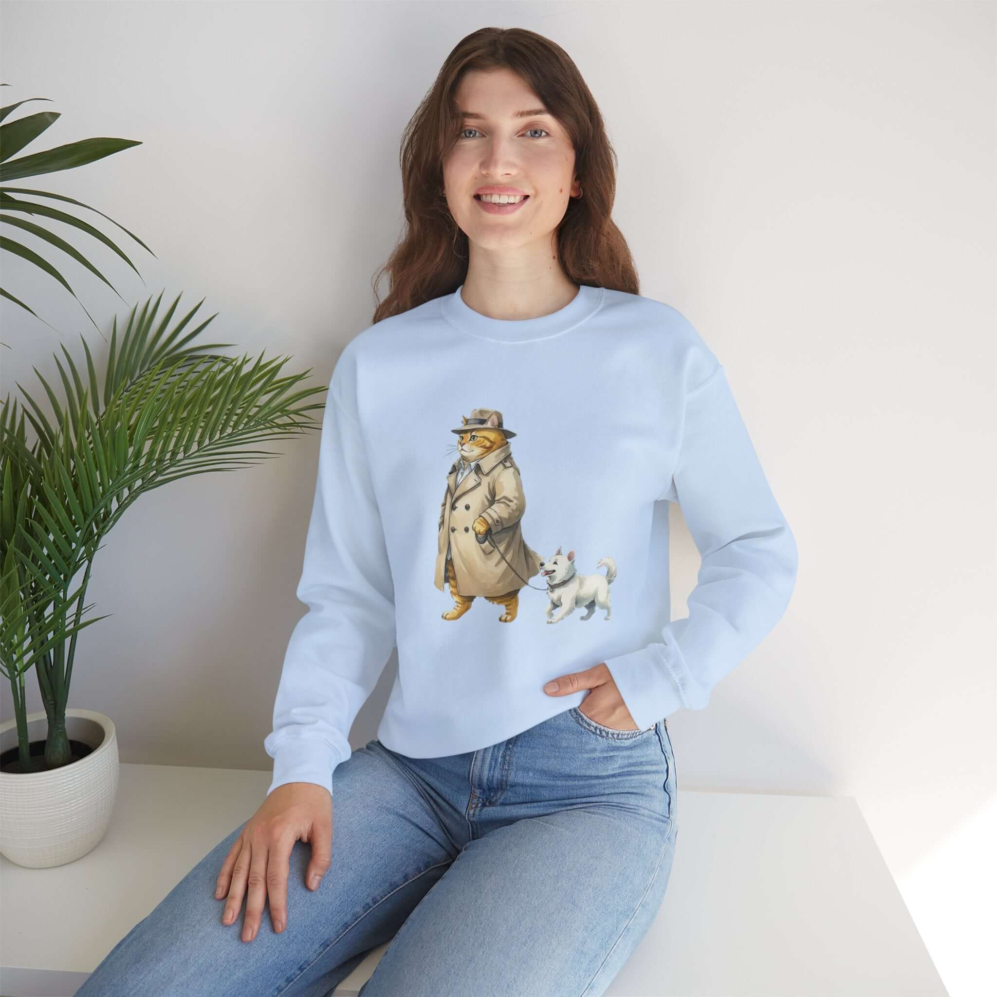 Watercolor Cat & Dog Crewneck Sweatshirt | Lived-In Style