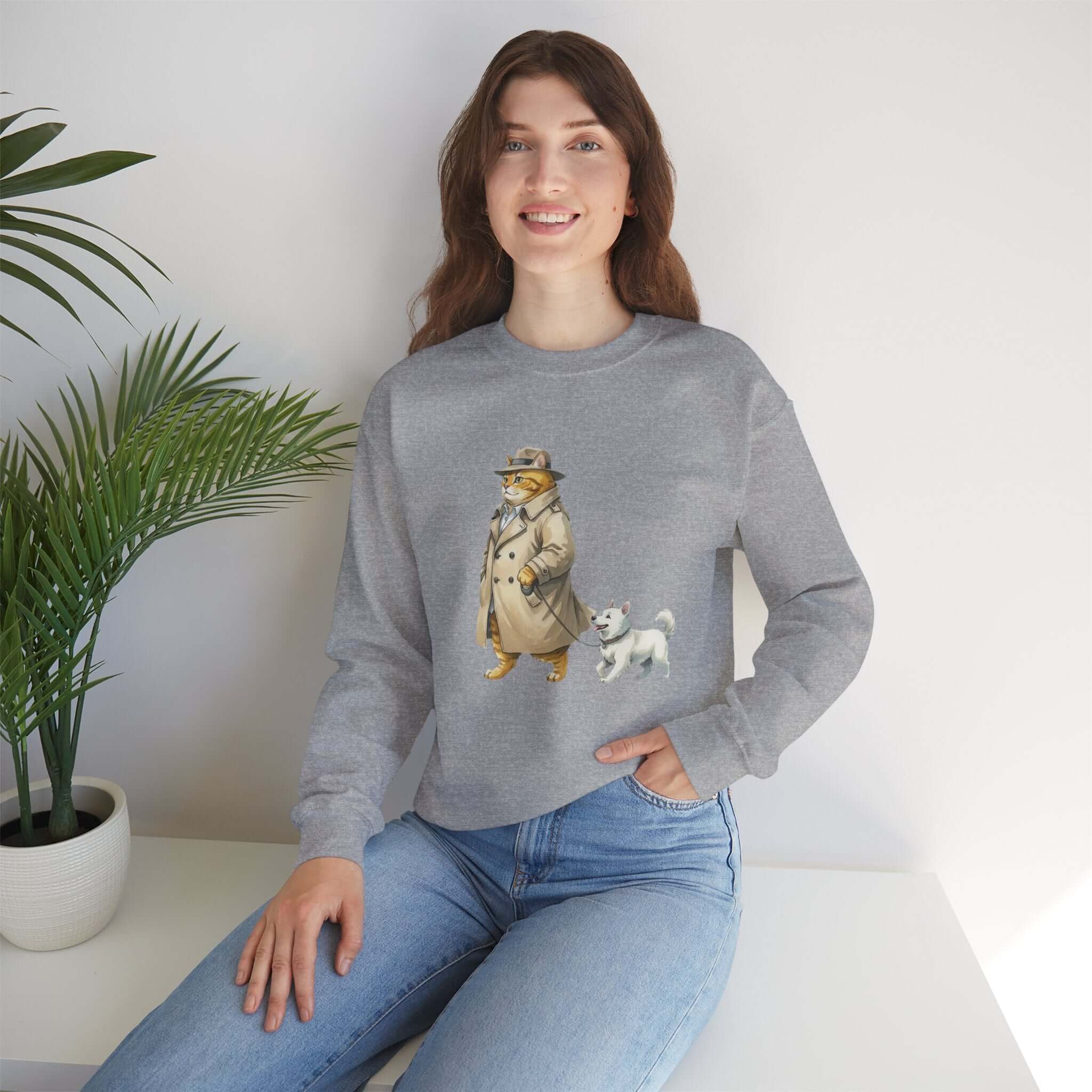Watercolor Cat & Dog Crewneck Sweatshirt | Lived-In Style